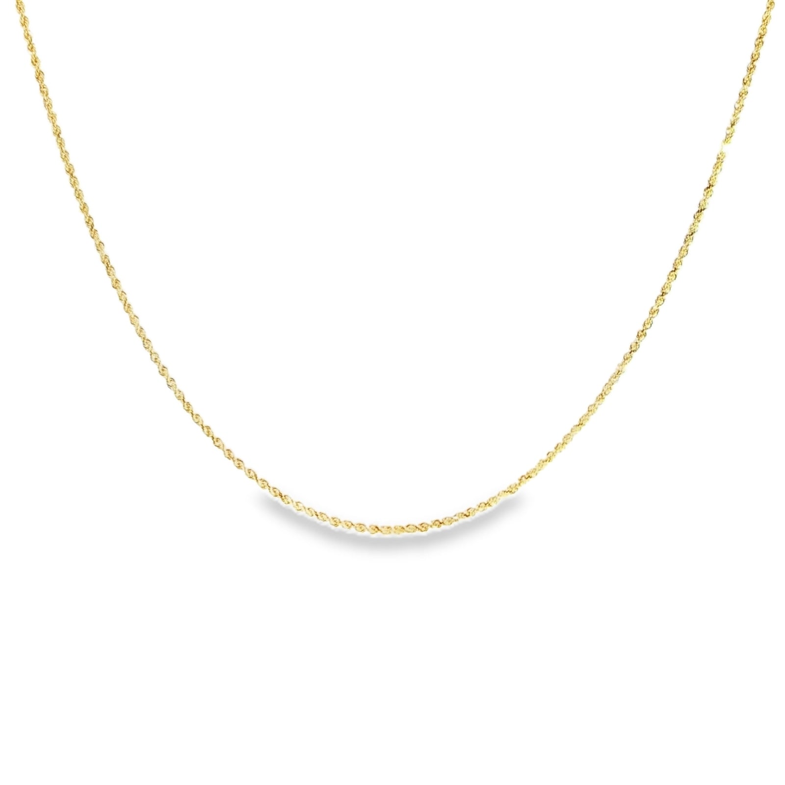 14K yellow gold 1.5MM solid diamond-cut rope chain
