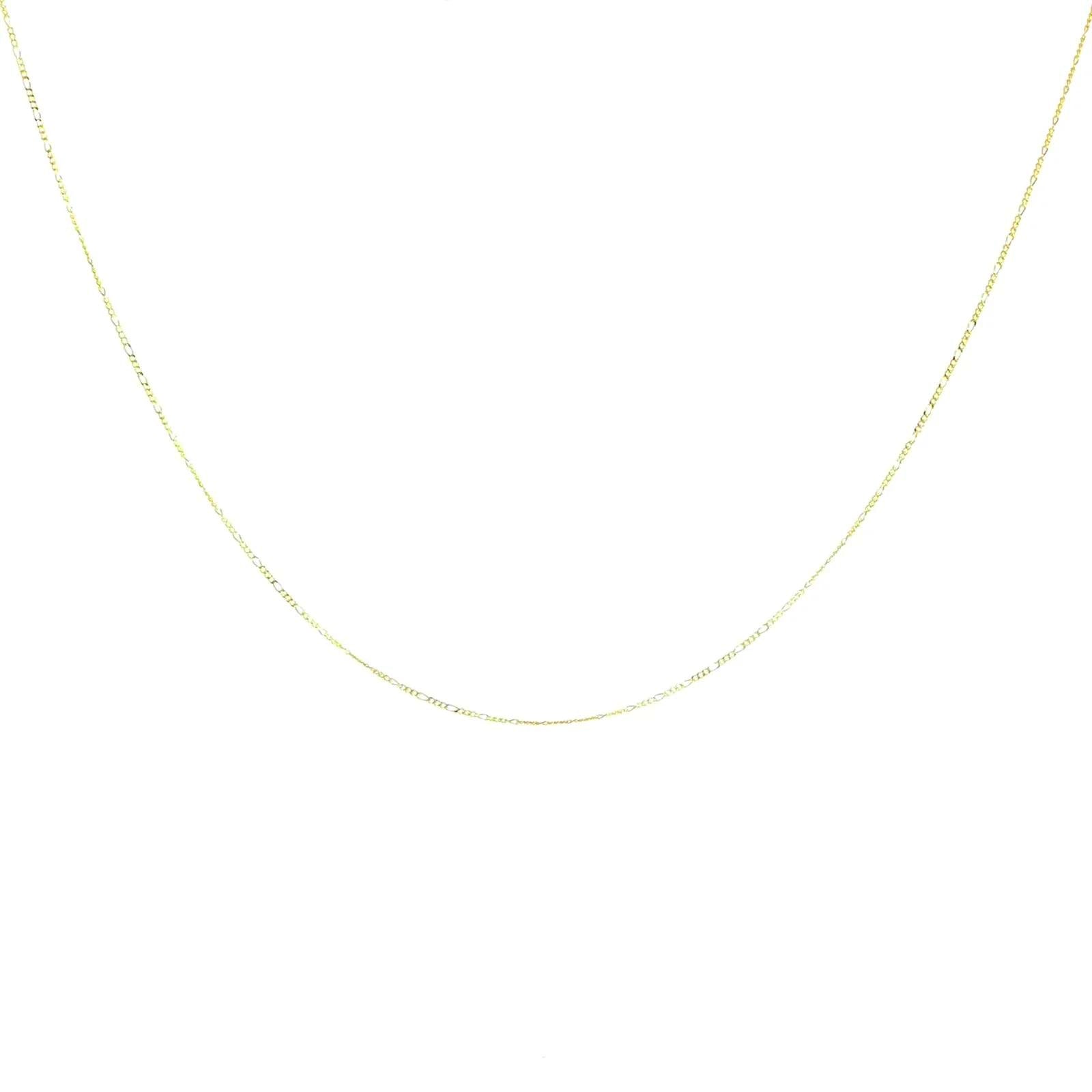 14K yellow gold 1MM thin Figaro chain