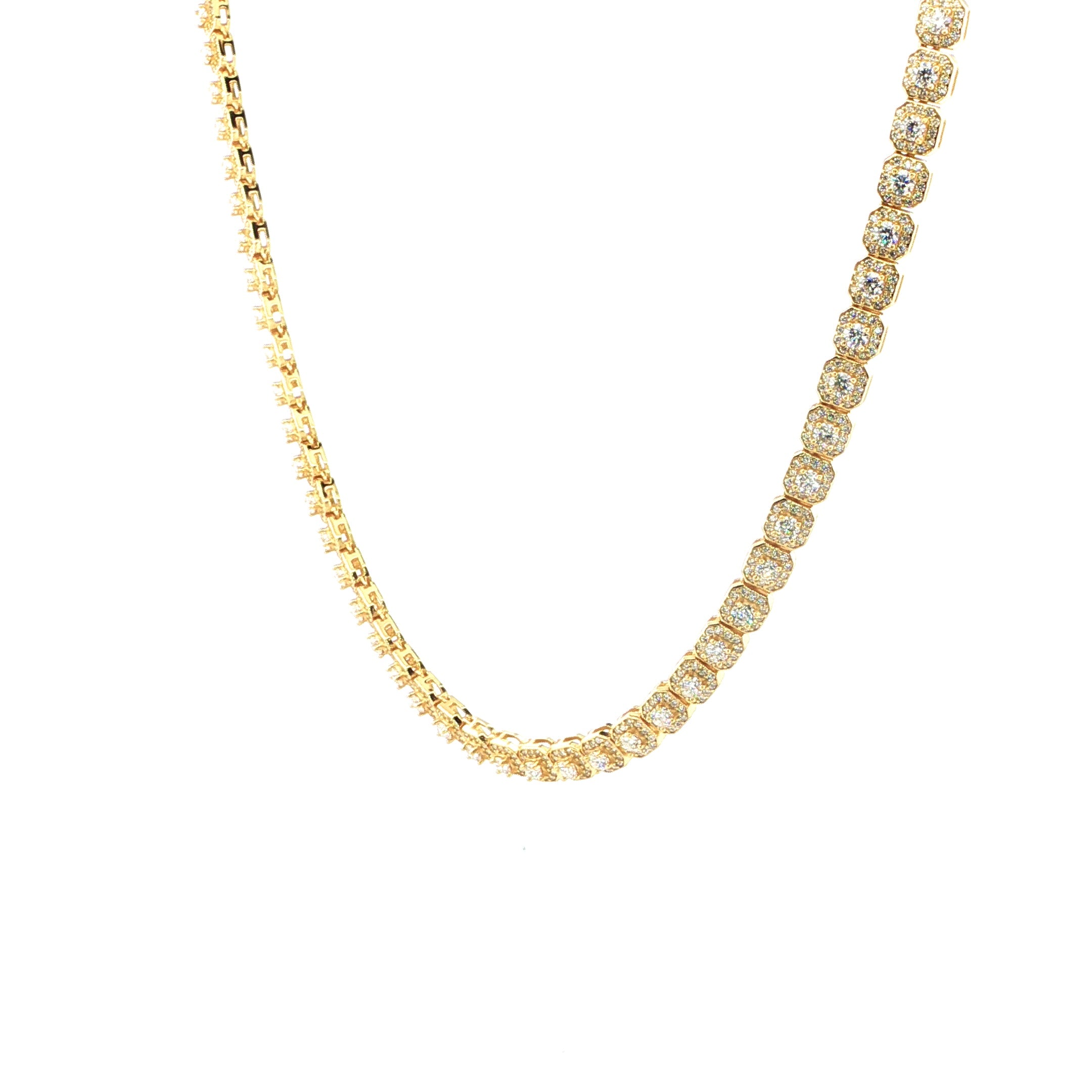 Sterling Silver Tennis Chain/Necklace with VVS Moissanite Stones - 6mm, 15.66 Total Carats