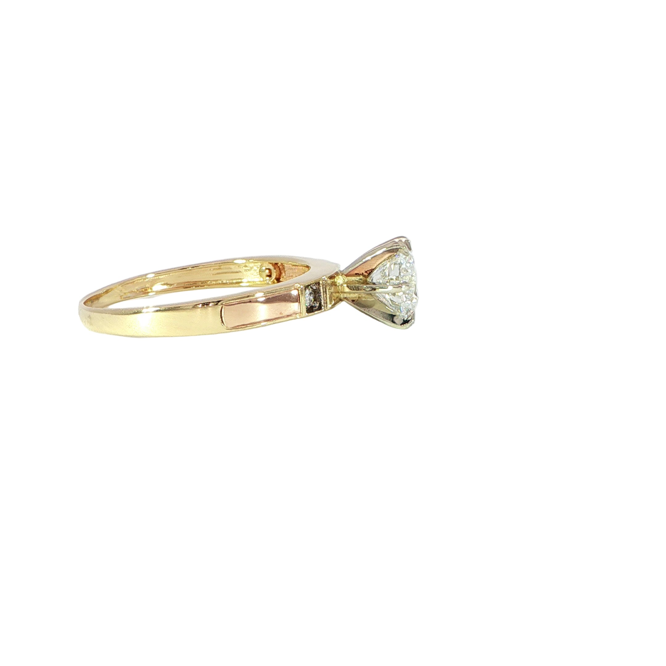 14K Yellow Gold Diamond Ring - 1CT, IGI Certified