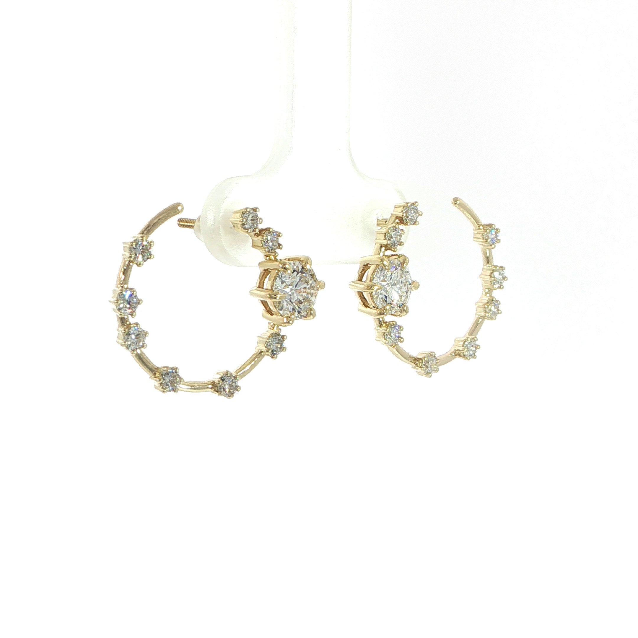 Diamond Circle Drop Earrings – 1.63 Carat