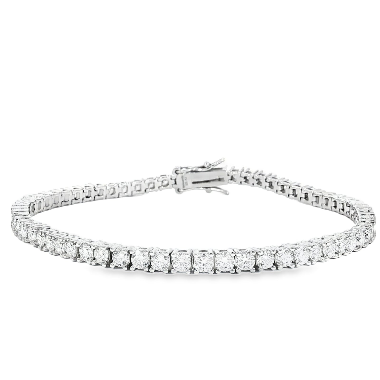Sterling Silver Tennis Bracelet – VVS Moissanite – 4mm