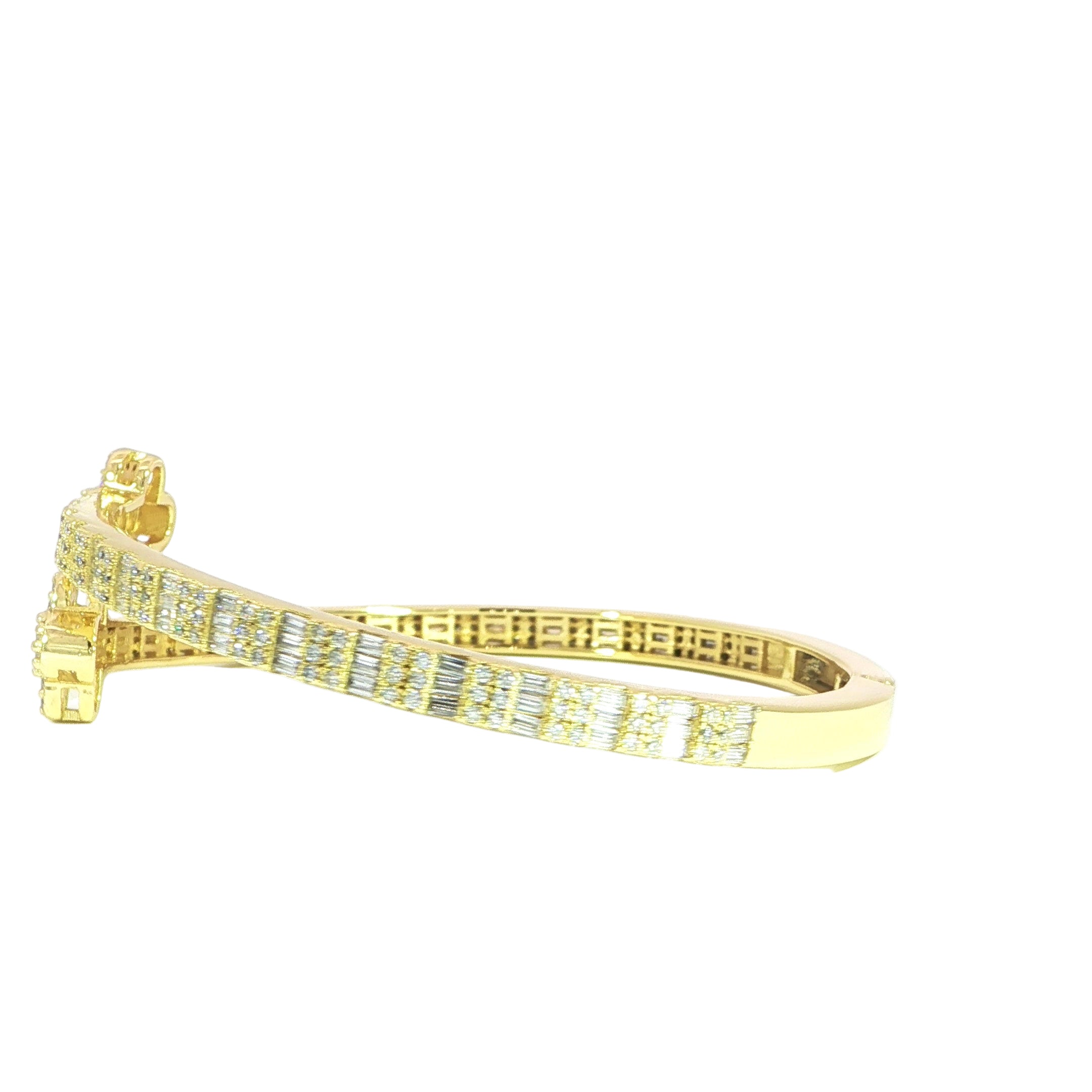 Sterling Silver Bangle Bracelet with VVS Moissanite Stones, 4.32 Total Carats