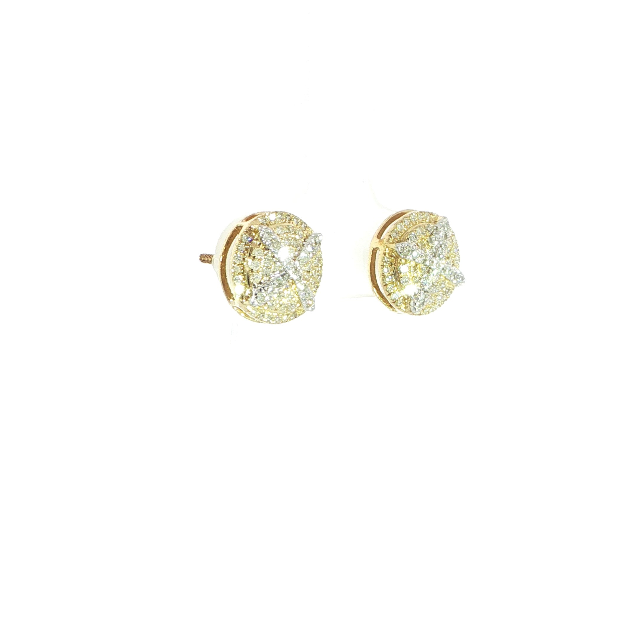 10K Natural Diamond X-Design Earrings
