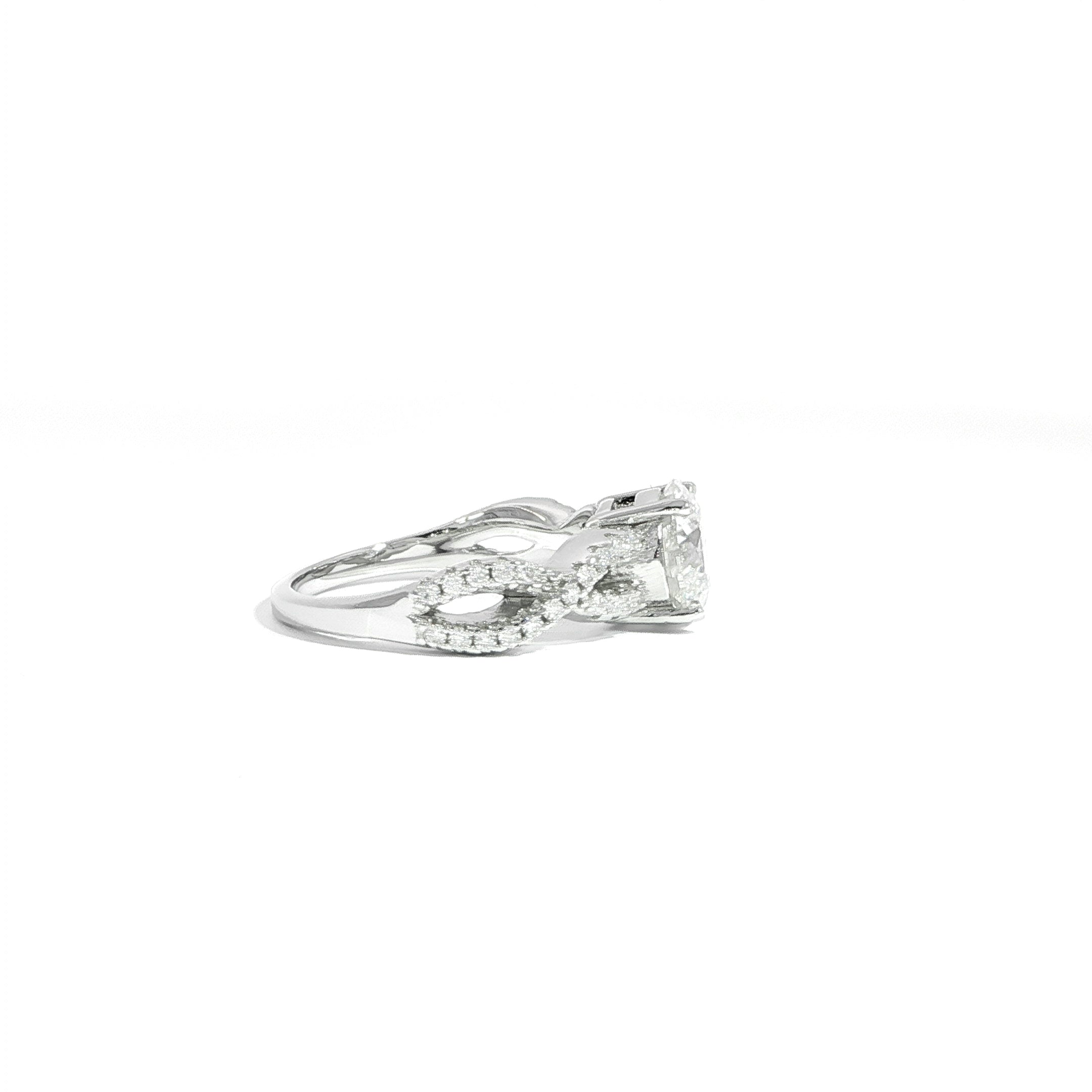925 Sterling Silver Infinity Twist Ring Side