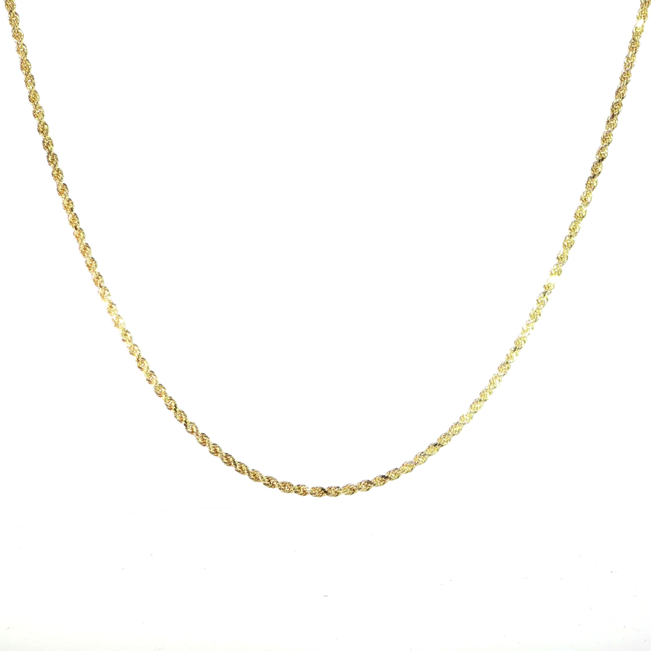 10K Yellow Gold Solid Rope Chain - 2.2 MM