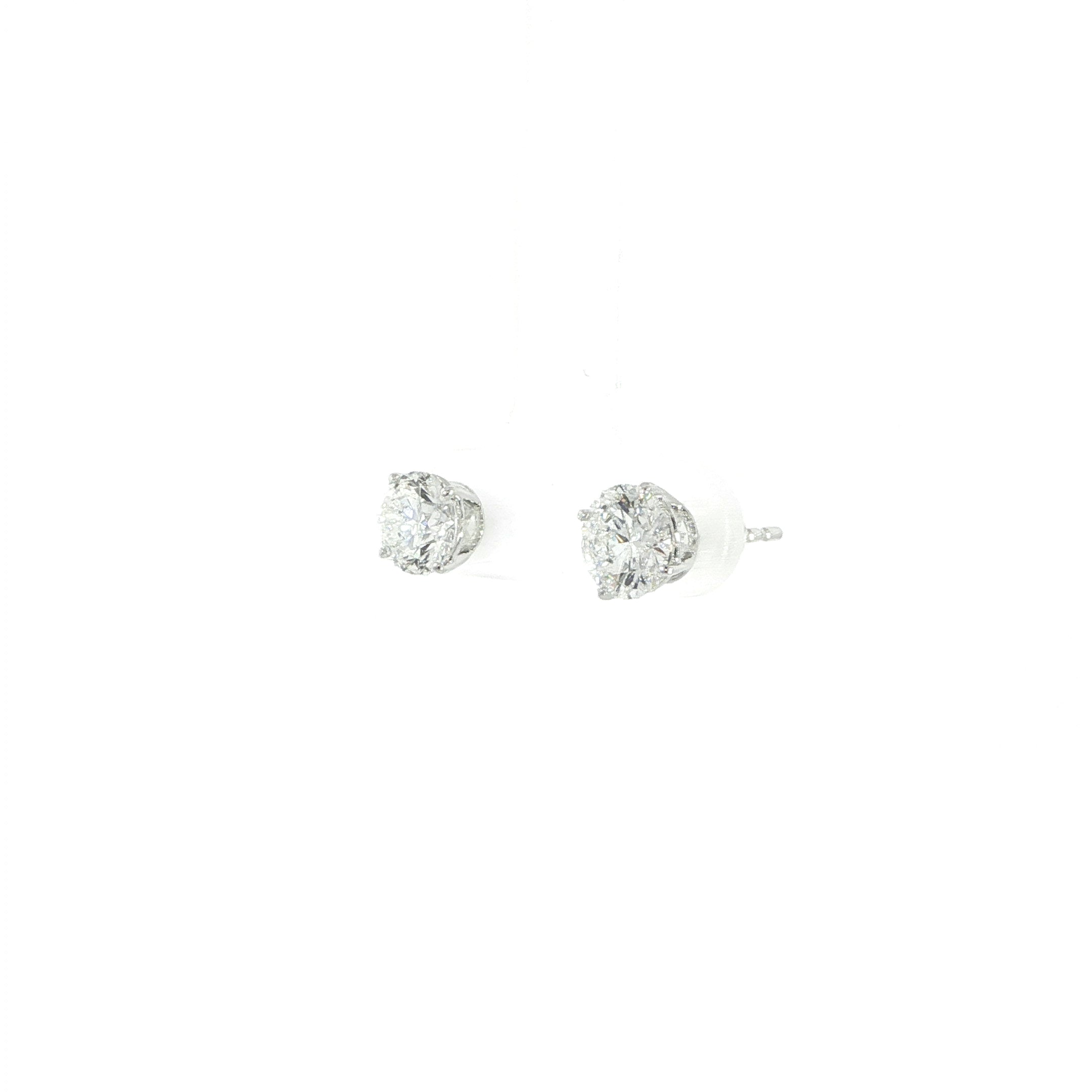 14K White Gold Stud Earrings with 2.06 CTW Lab-Grown Diamonds  (1)