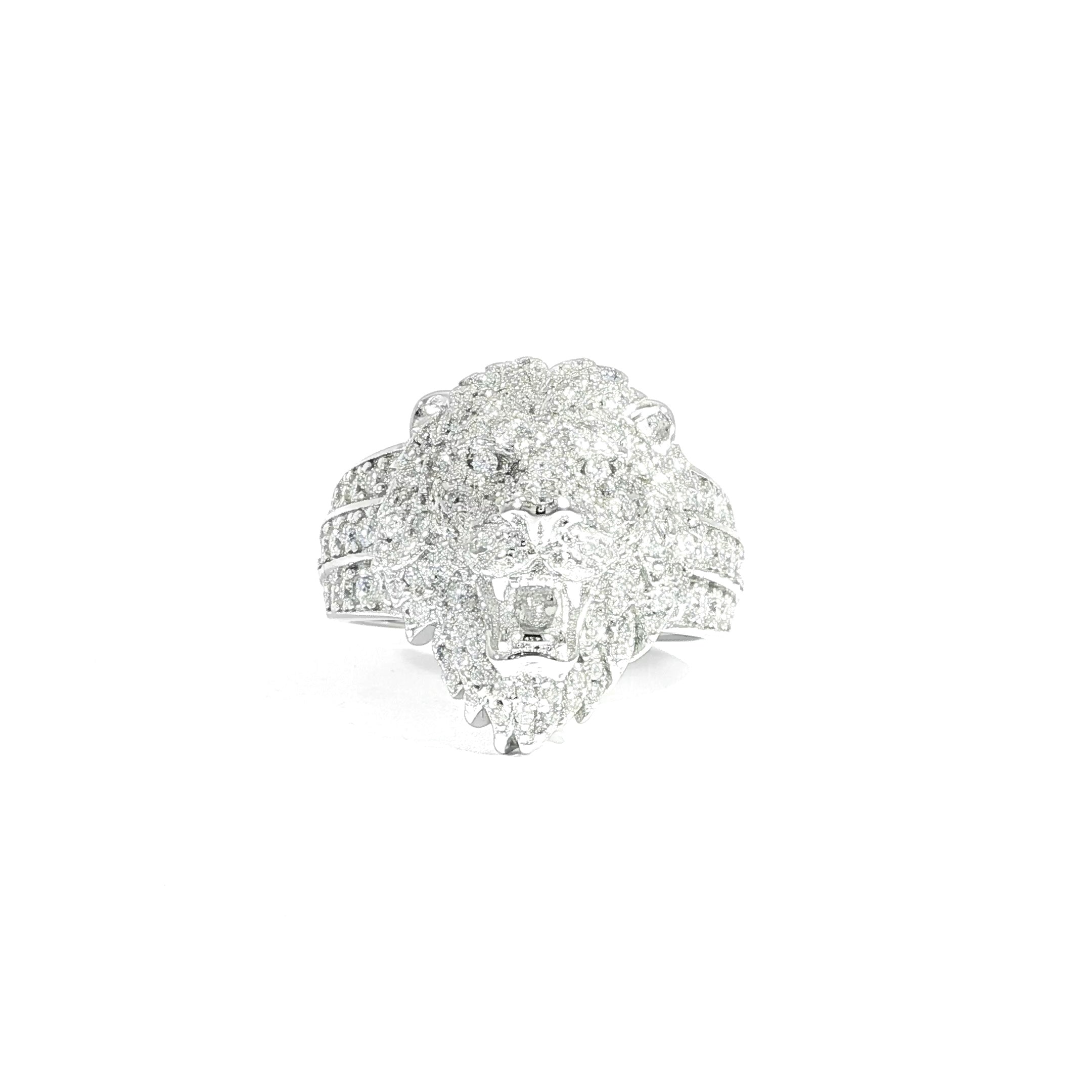 Sterling Silver Lion Head Moissanite Ring – 1.66ctw