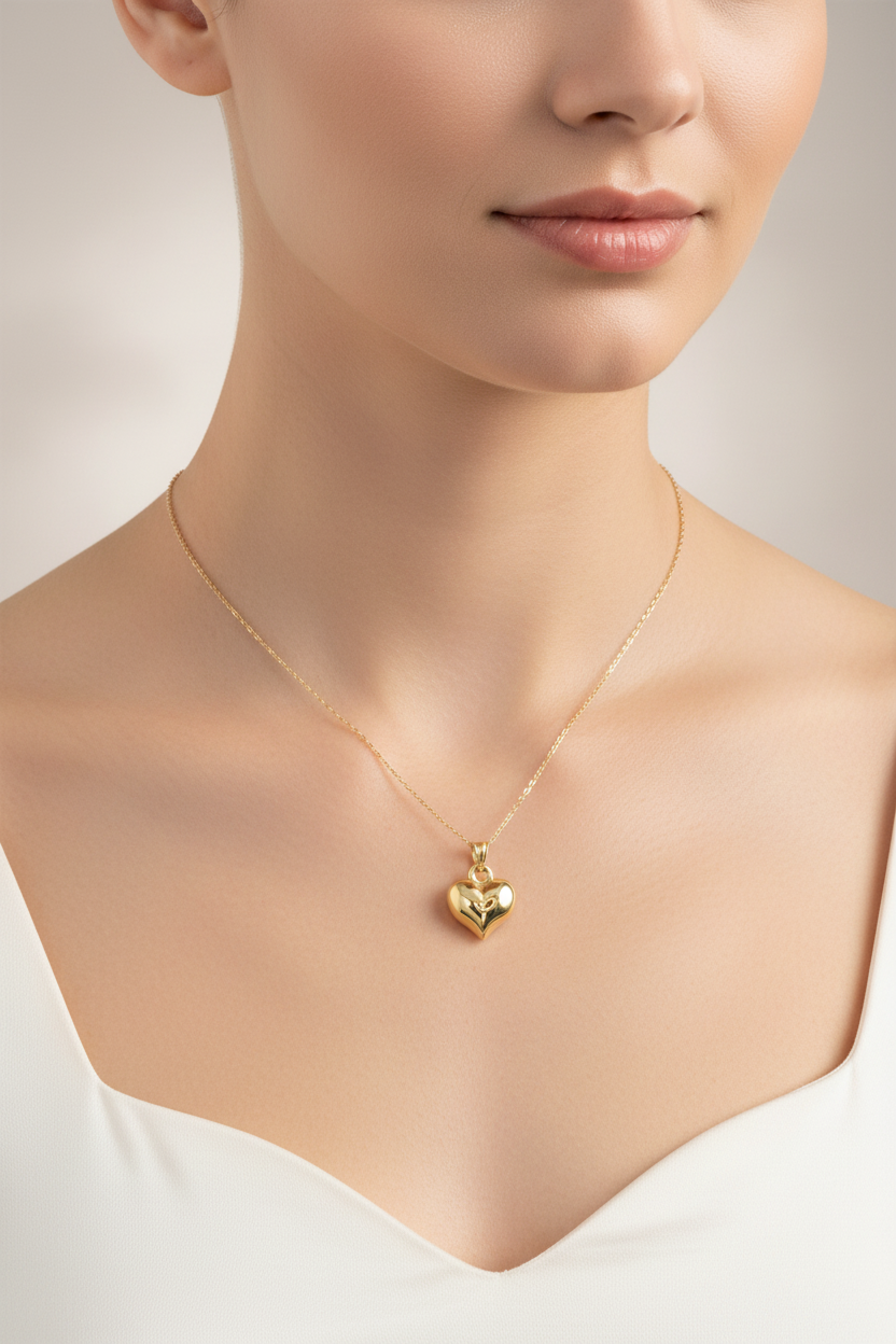 14K Yellow Gold Heart Pendant
