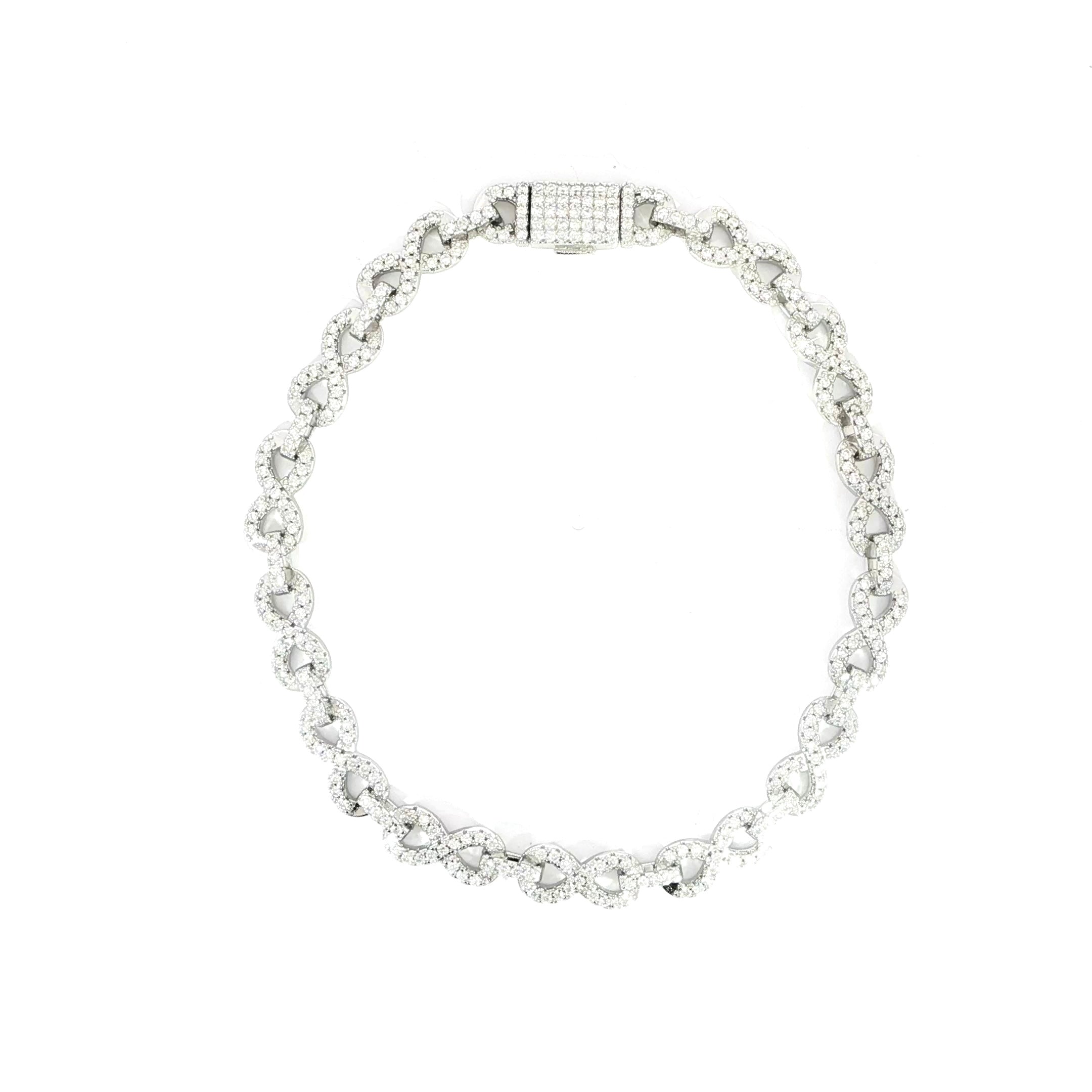 Sterling Silver Infinity Bracelet with 2.63WCT VVS-D Moissanite - 5.8MM