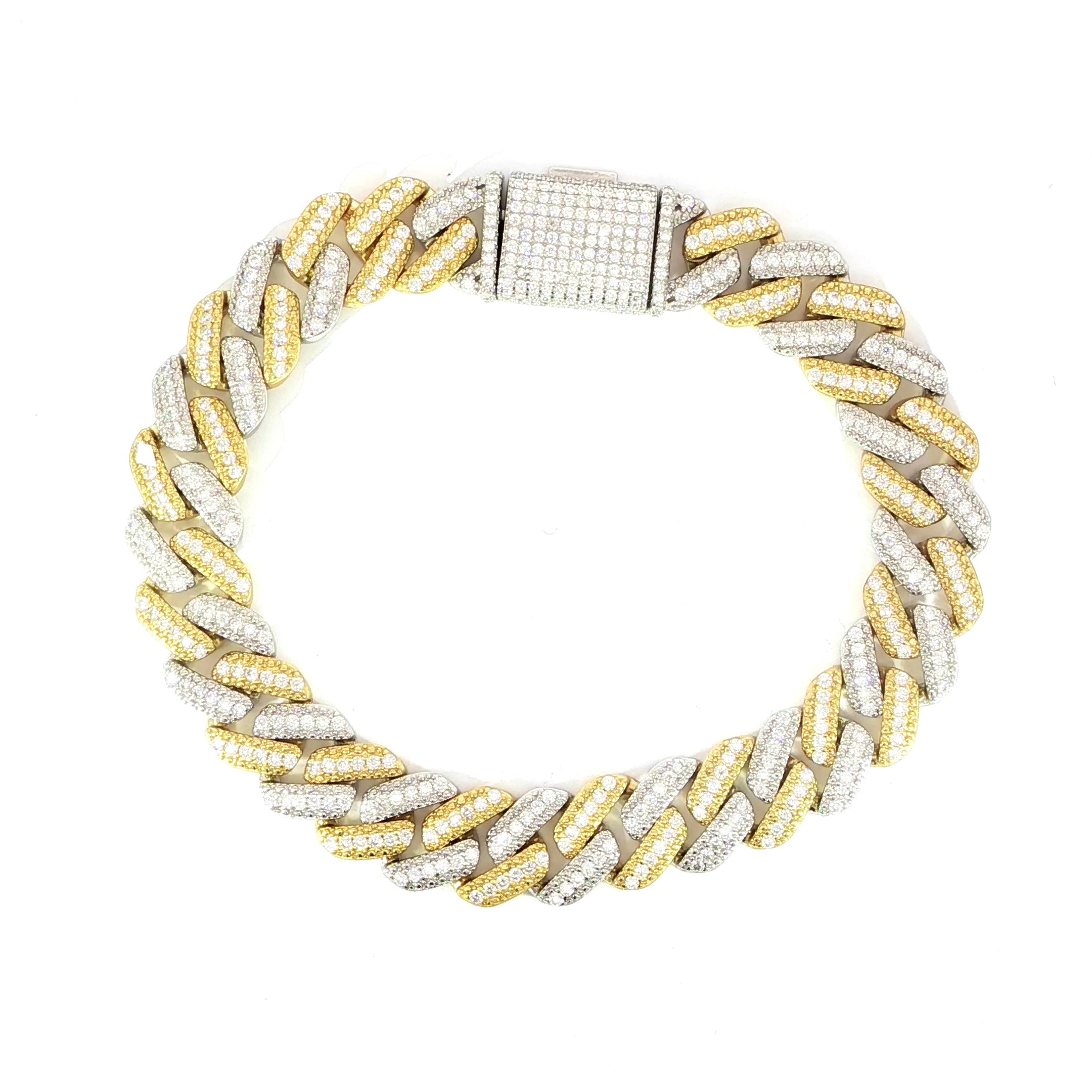 Solid Miami Cuban Bracelet - Sterling Silver, 12mm VVS Moissanite