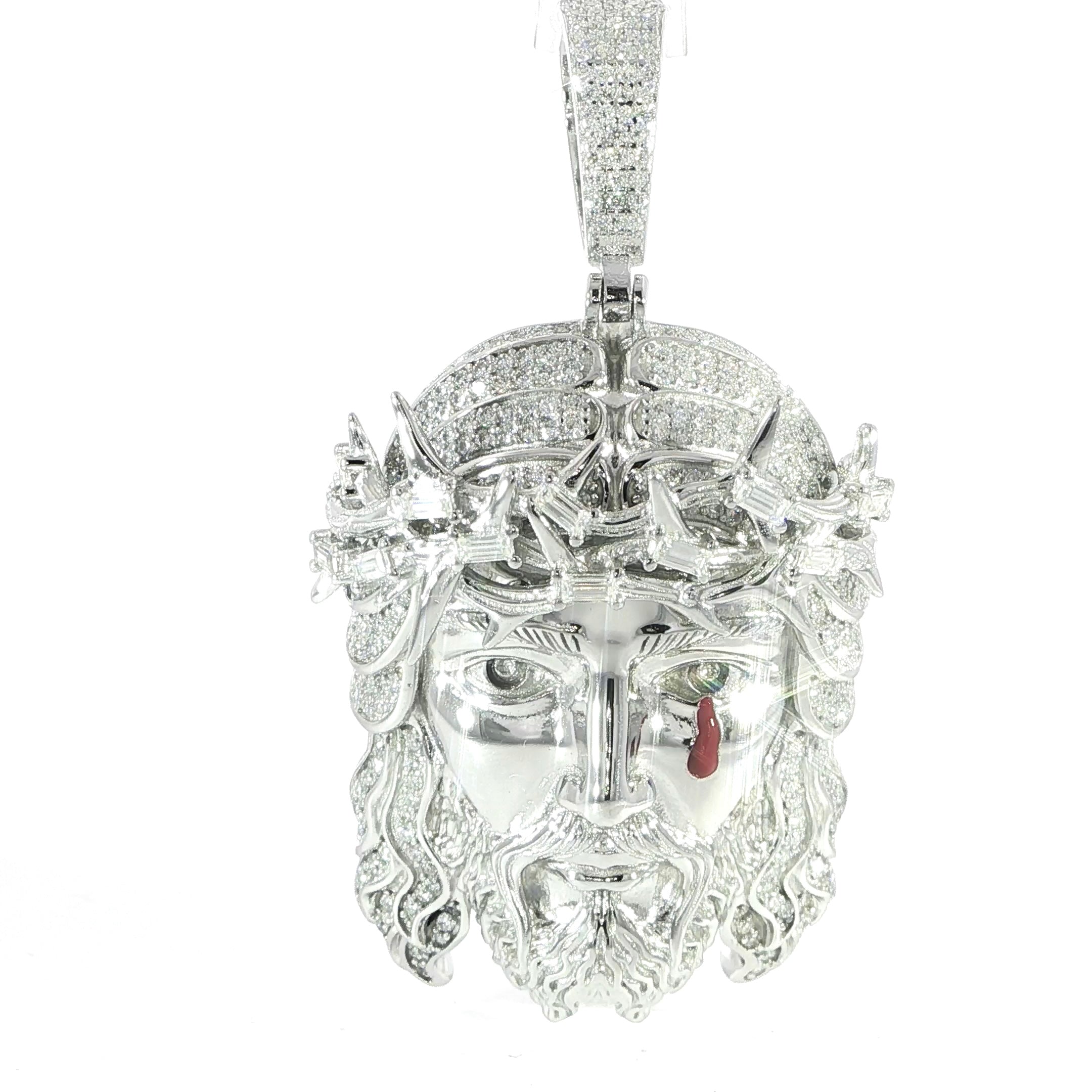 925 Sterling Silver VVS Moissanite Jesus Pendant