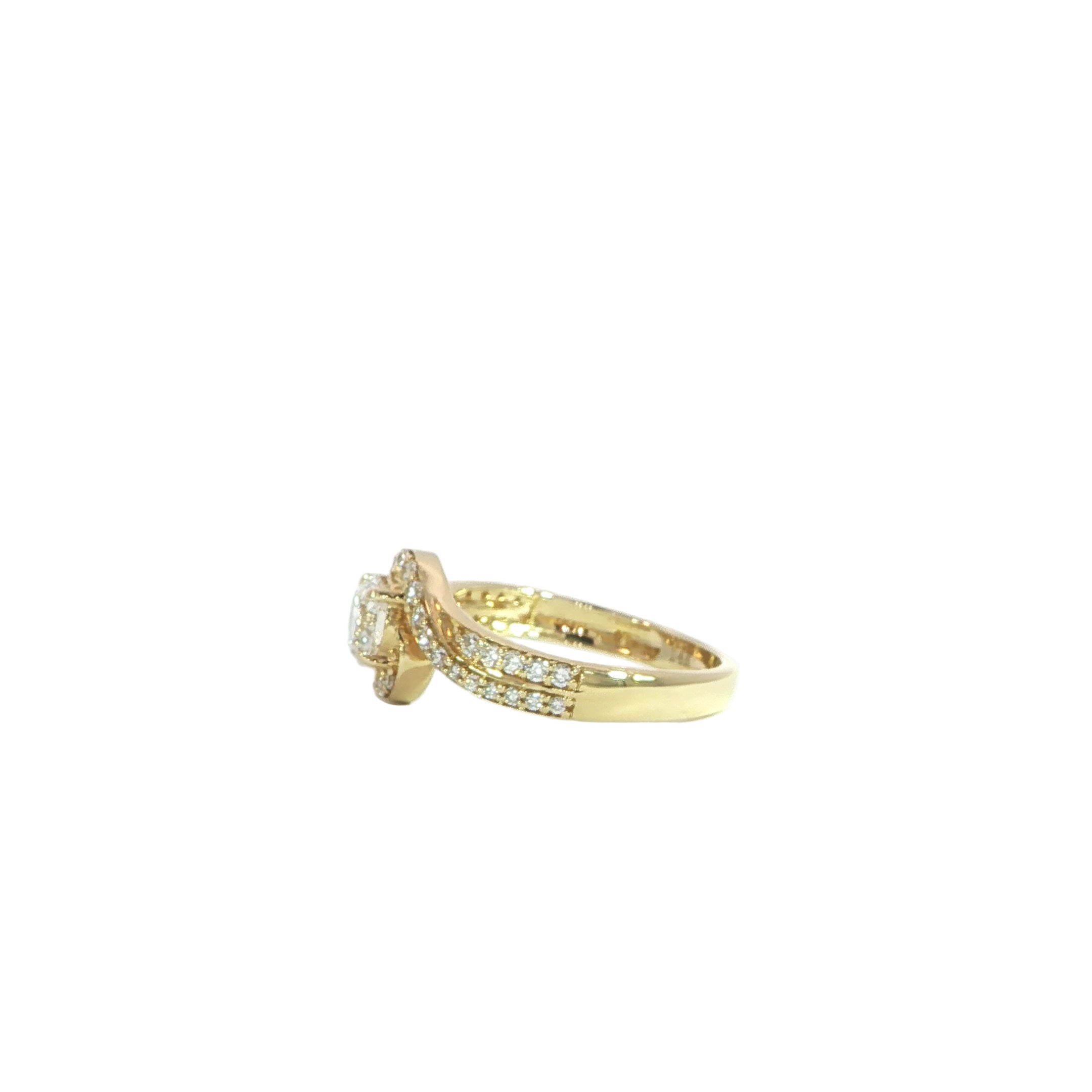 14K Gold Halo Diamond Ring