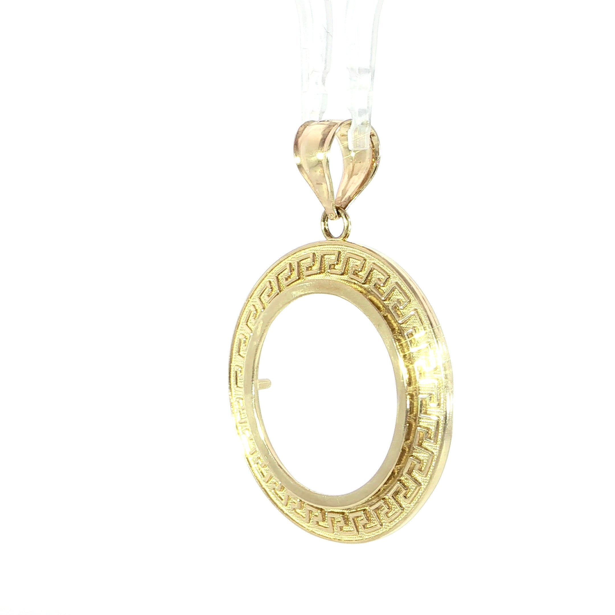 14K Yellow Gold Greek Key Picture Pendant