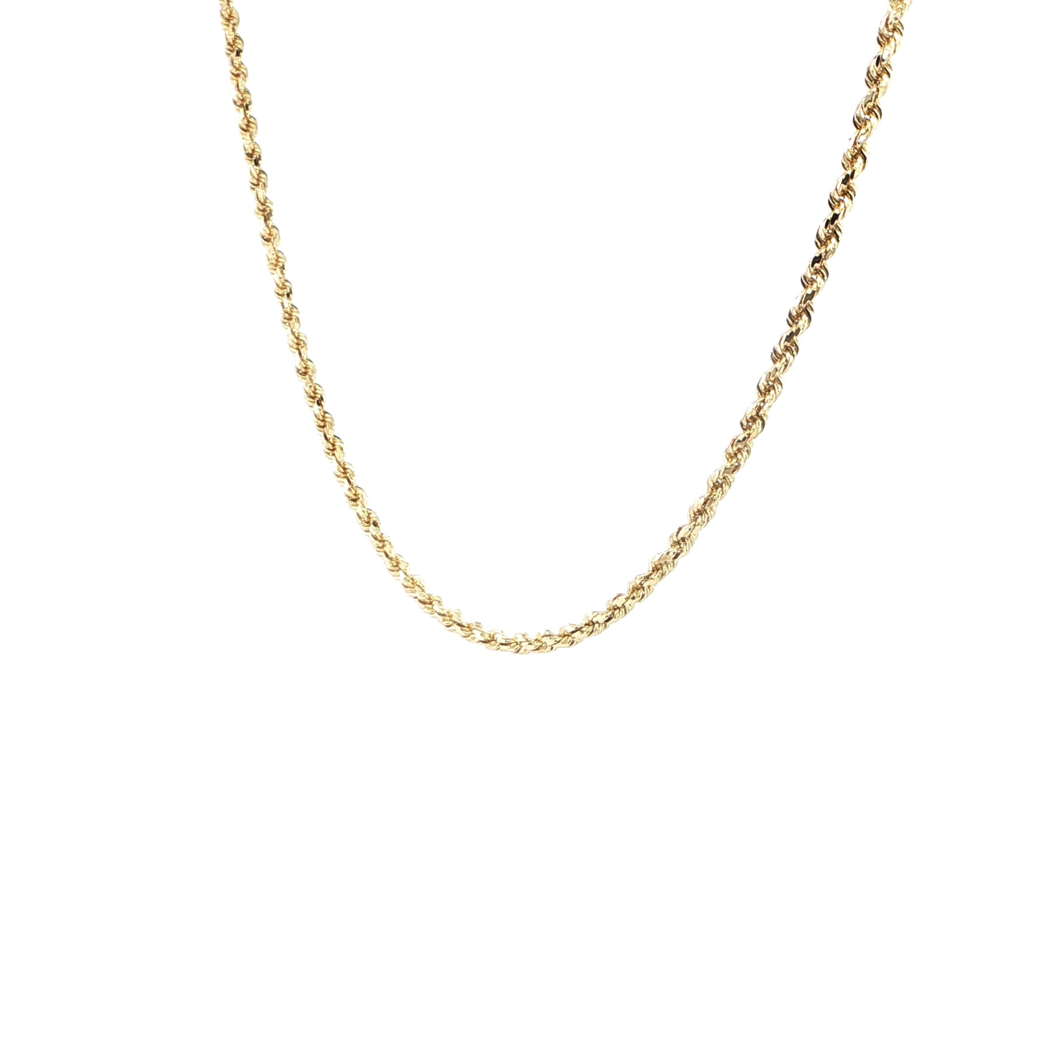14K Yellow Gold Solid Rope Chain - 3.5mm