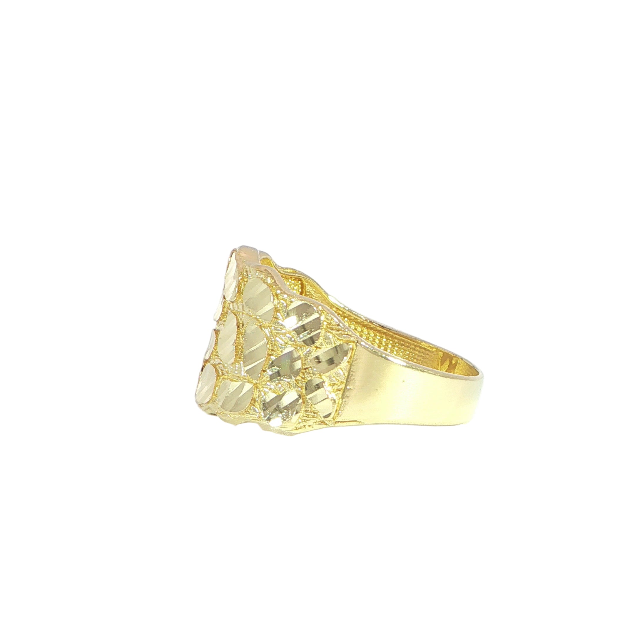 14K Gold Nugget Ring – 13.7mm