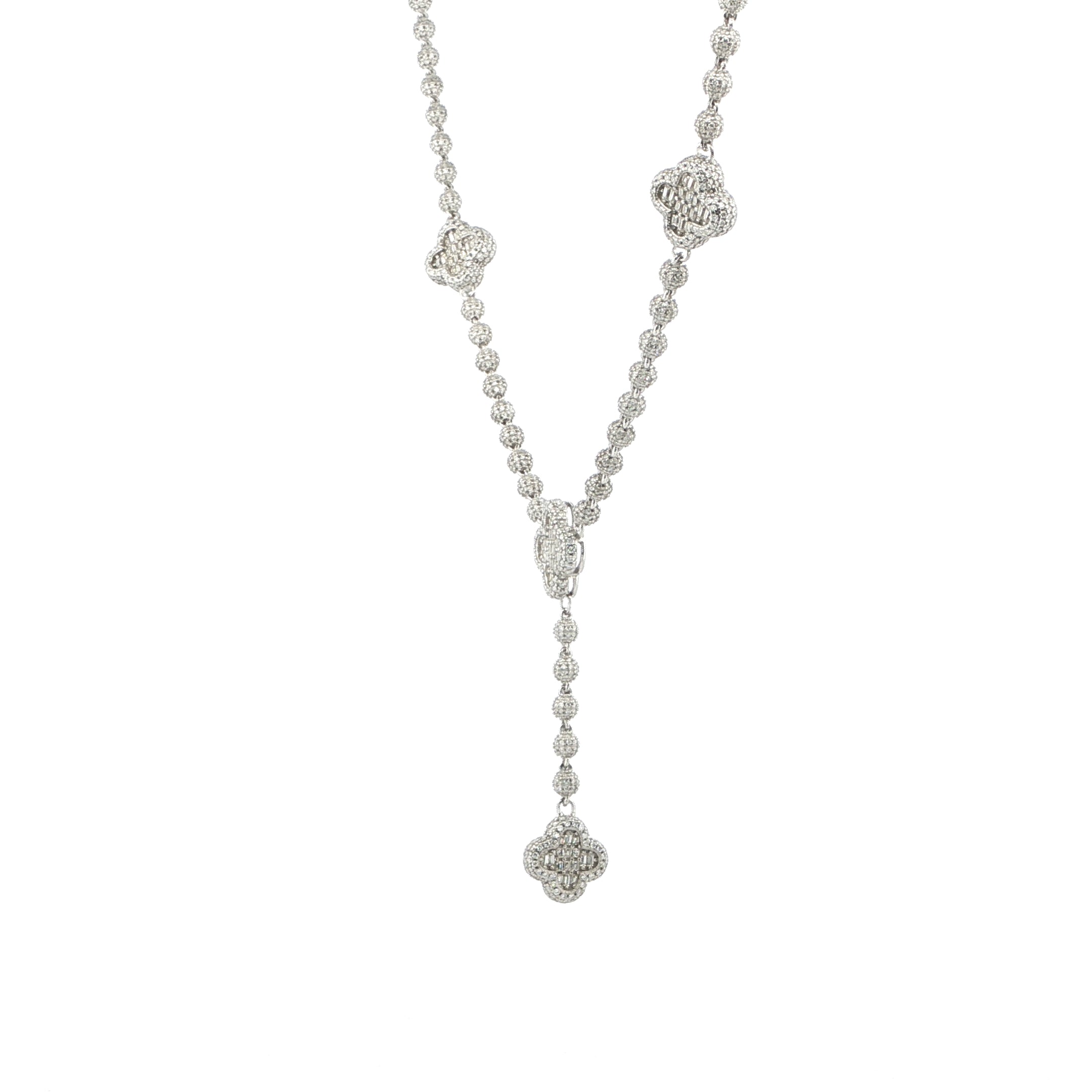 Sterling Silver Designer Chain Necklace, 11.83 Total Carats VVS Moissanite, 27.23g