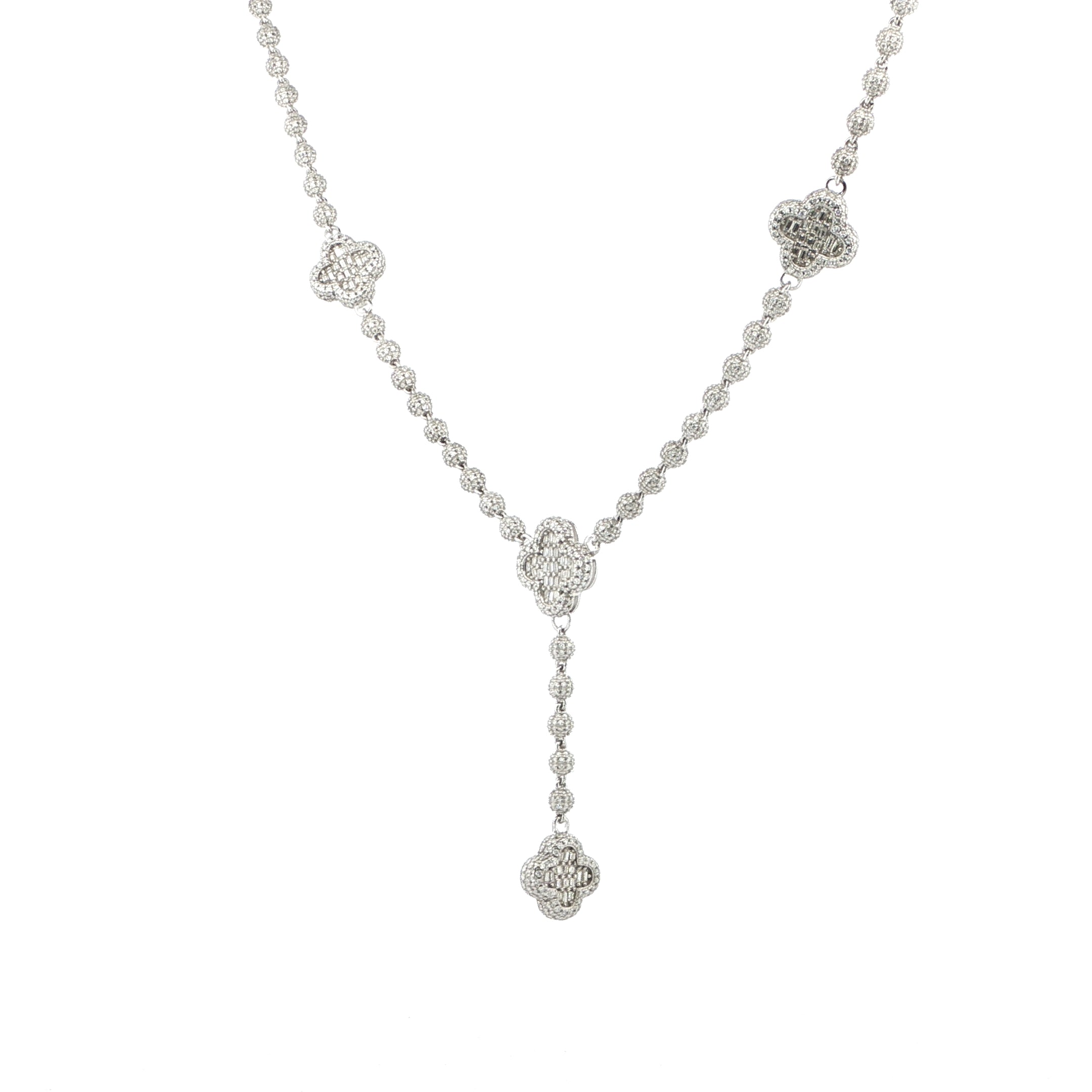 Sterling Silver Designer Chain Necklace, 11.83 Total Carats VVS Moissanite, 27.23g