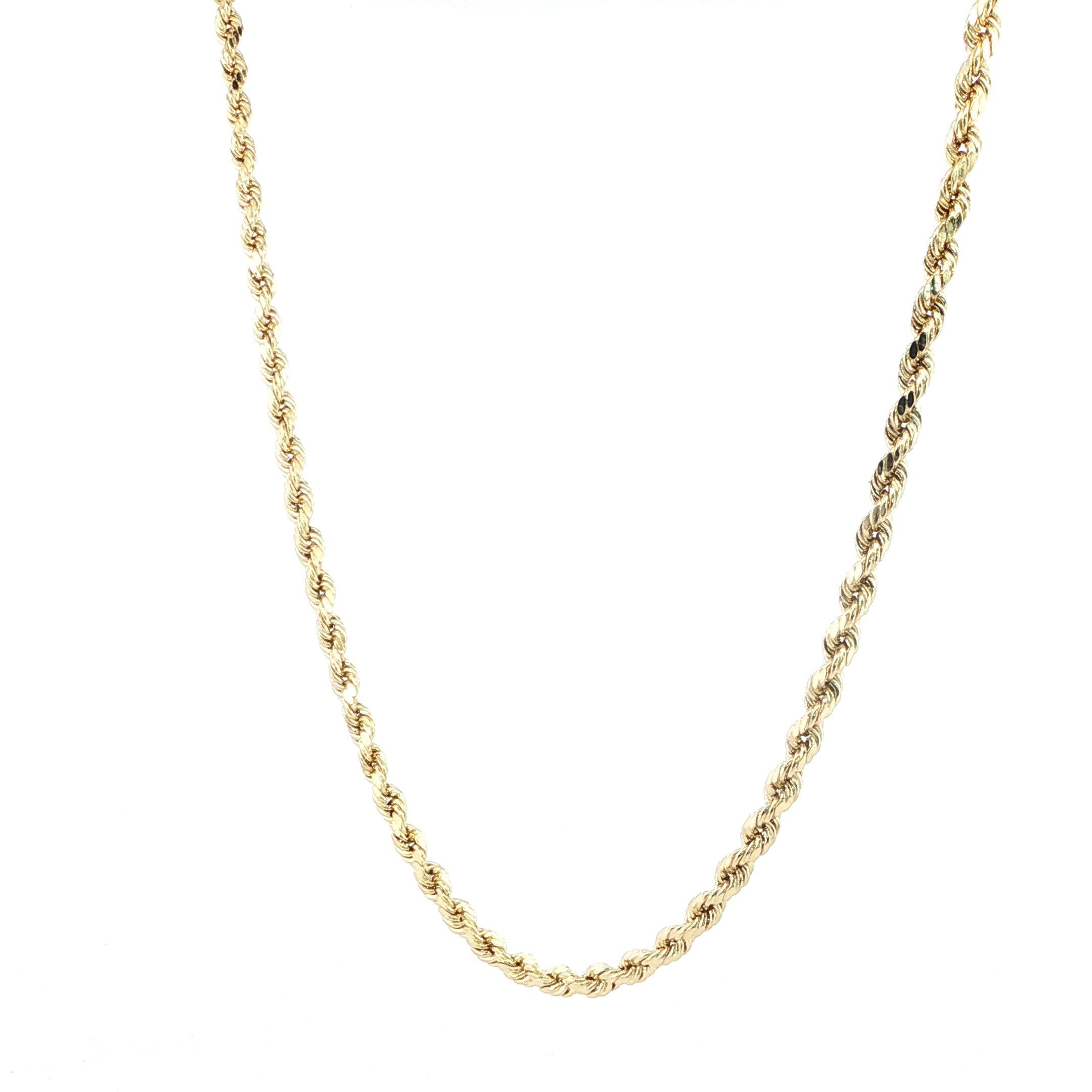 14K Yellow Gold Diamond-Cut Rope - 5MM