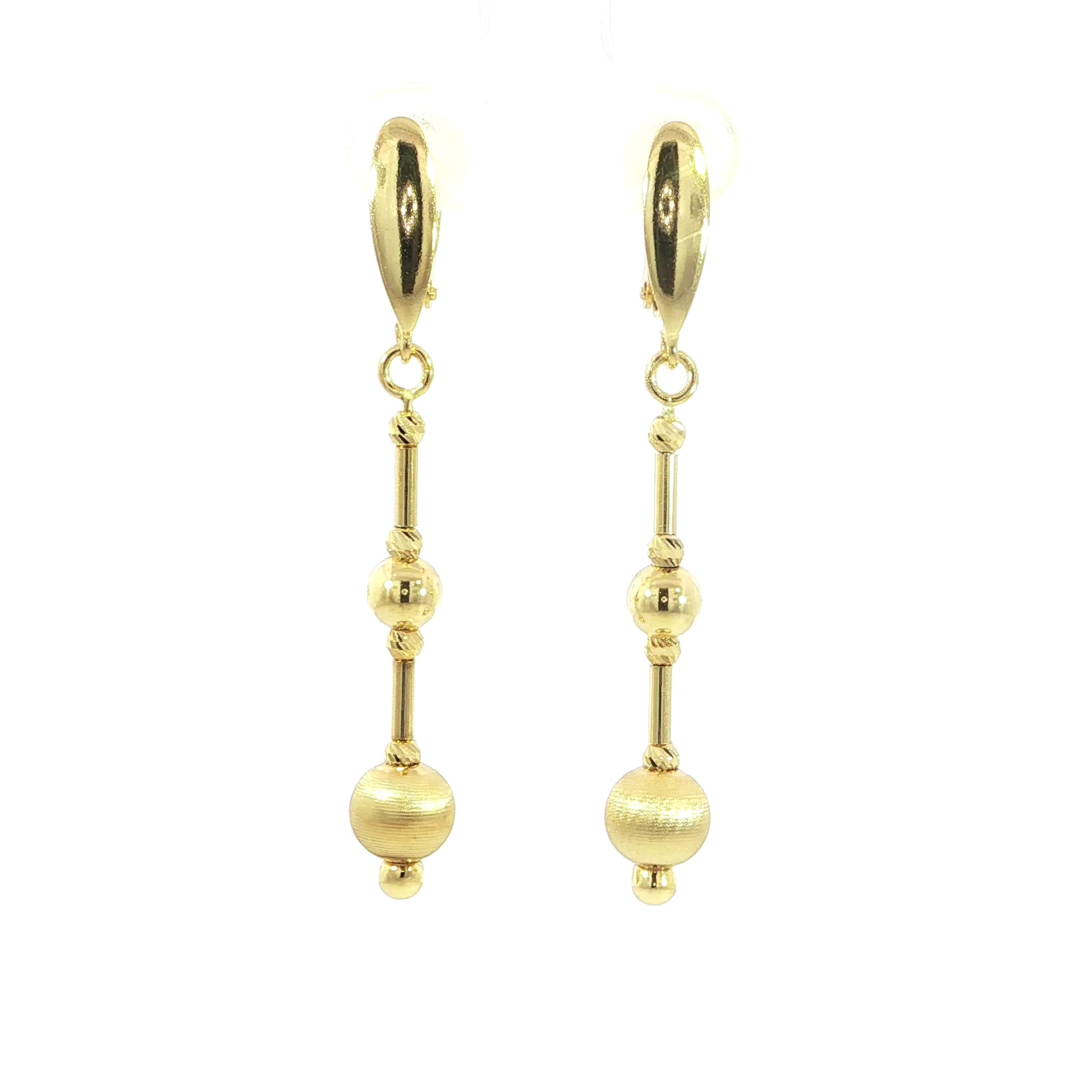14K Yellow Gold Drop Earrings