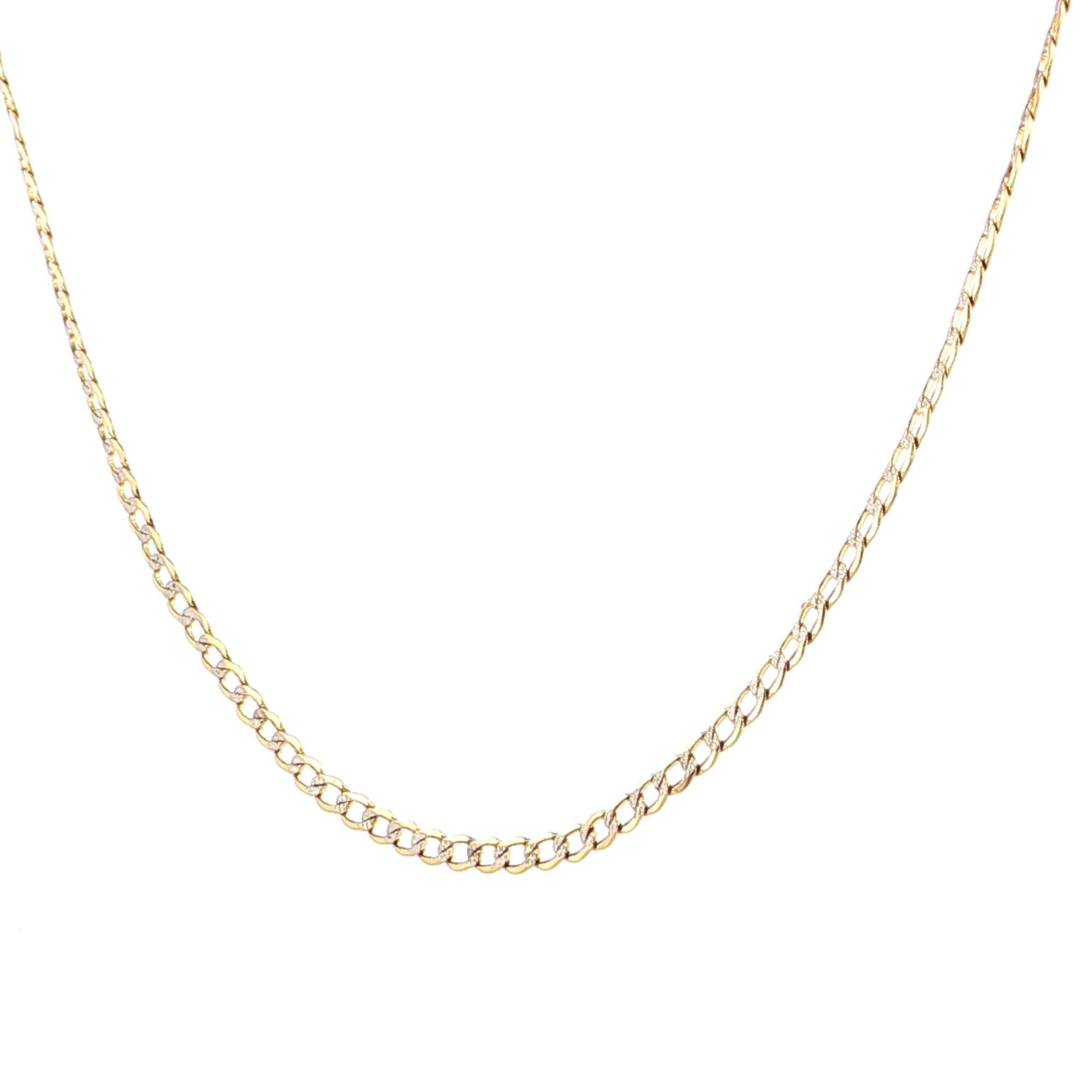 14K Yellow Gold Diamond-Cut Cuban Chain Necklace, 4mm