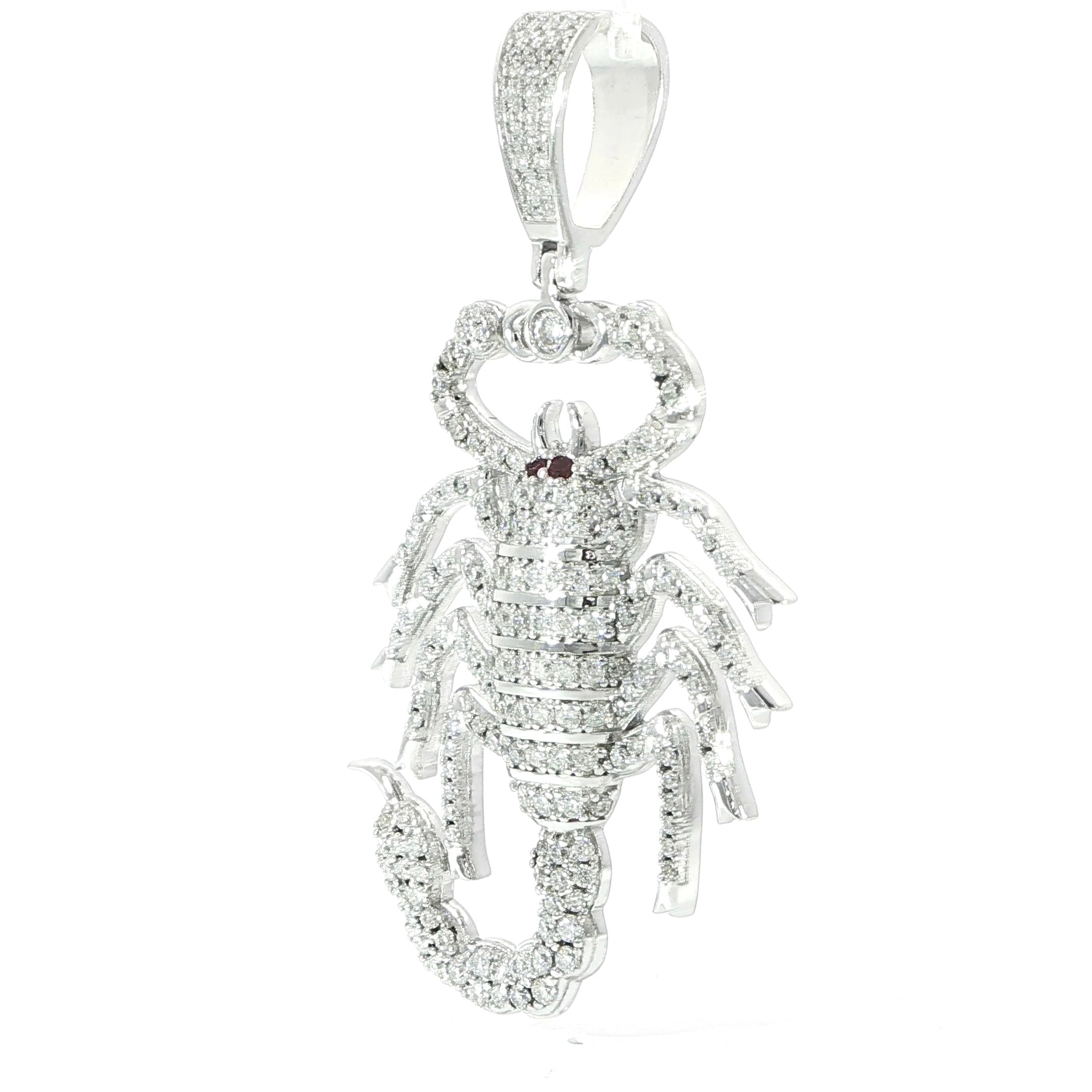 Sterling Silver Scorpion Pendant with VVS Moissanite - 2.54 Carat,