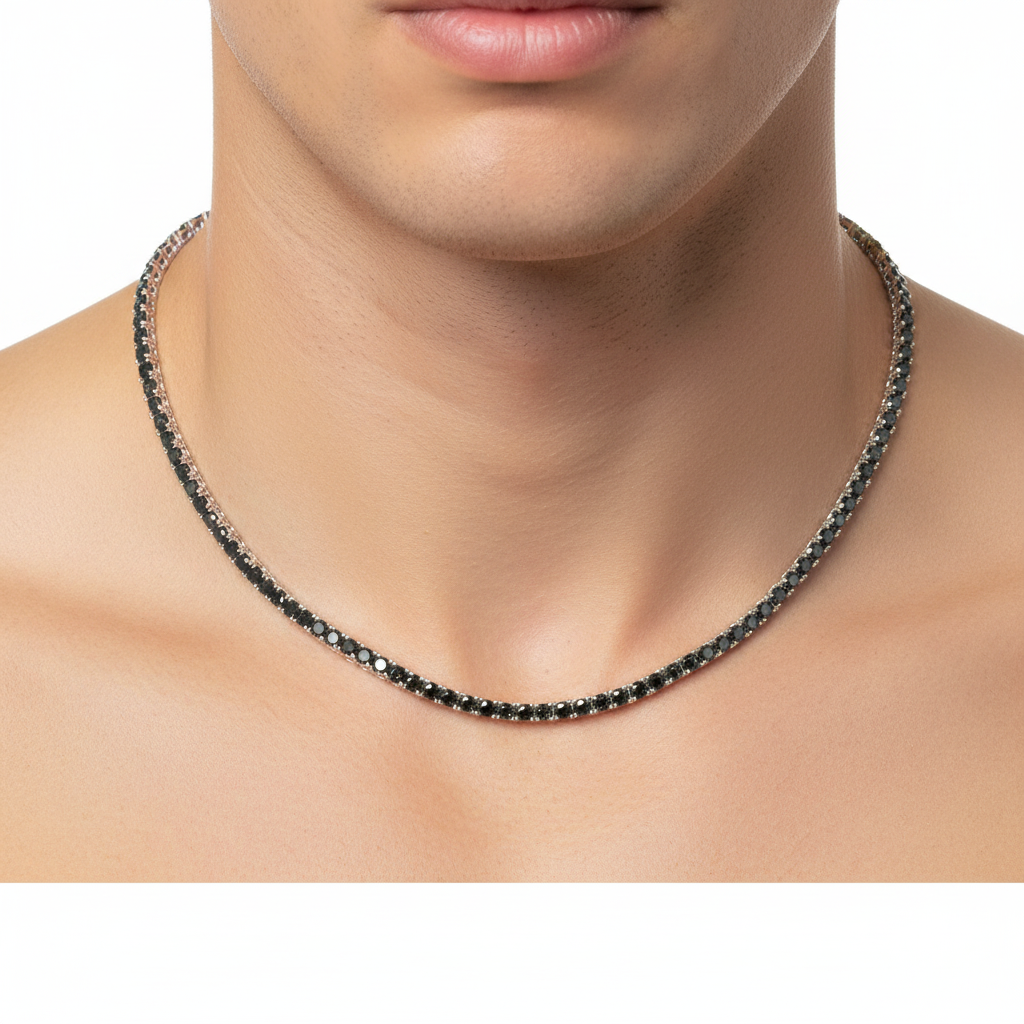 Sterling Silver 3MM Tennis Necklace – VVS Moissanite