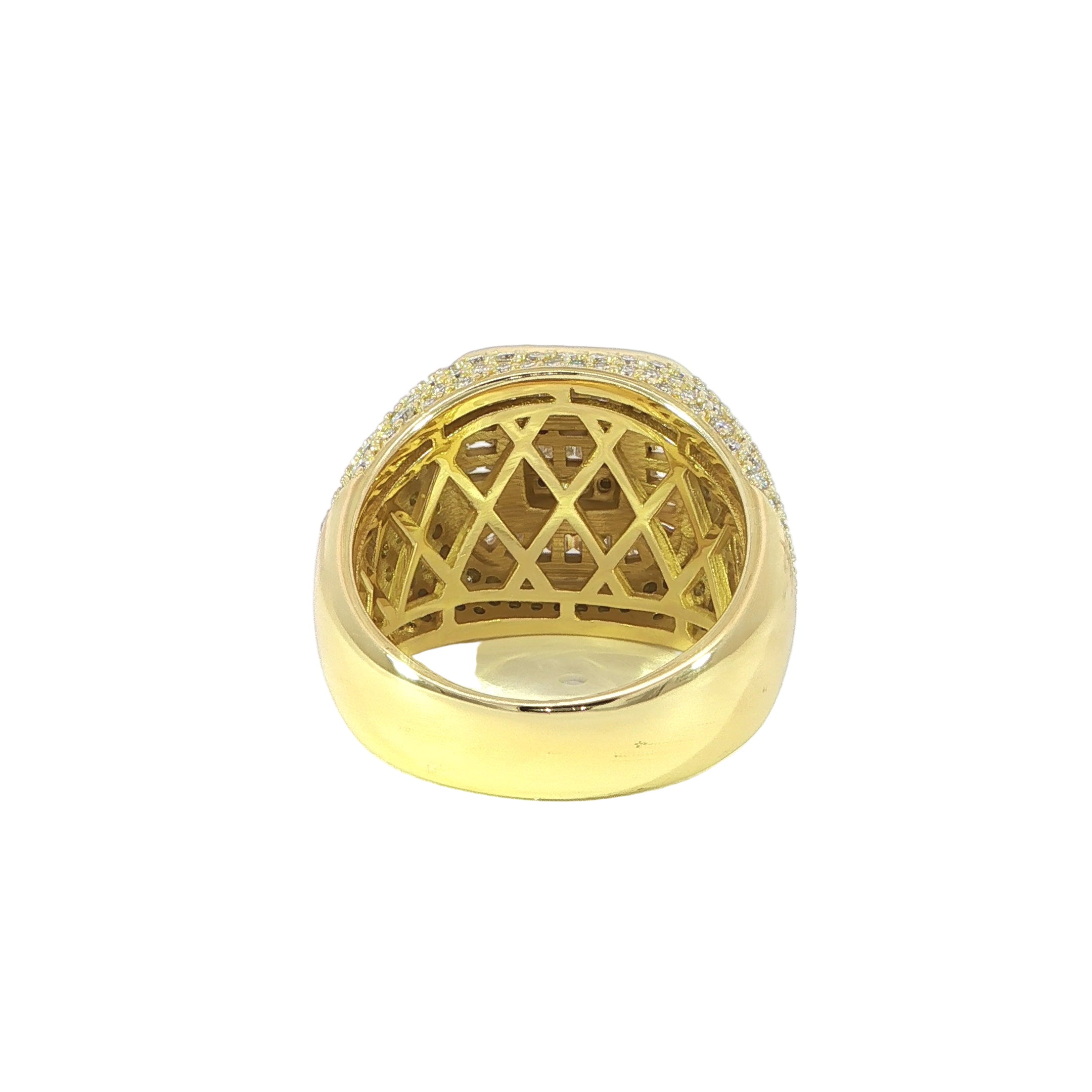 Sterling Silver Square Pave Set Ring with VVS Moissanite Stones, Two Color Options, 4.40 Total Carats