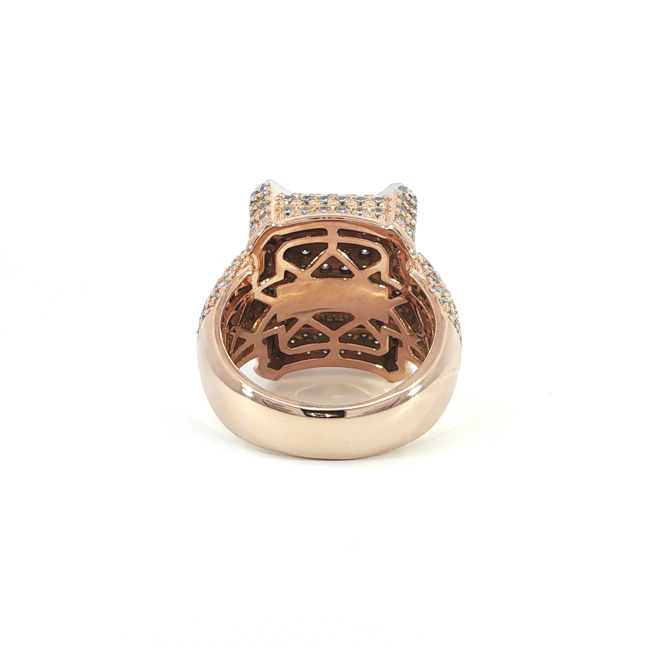 Square Pave Moissanite Ring Back