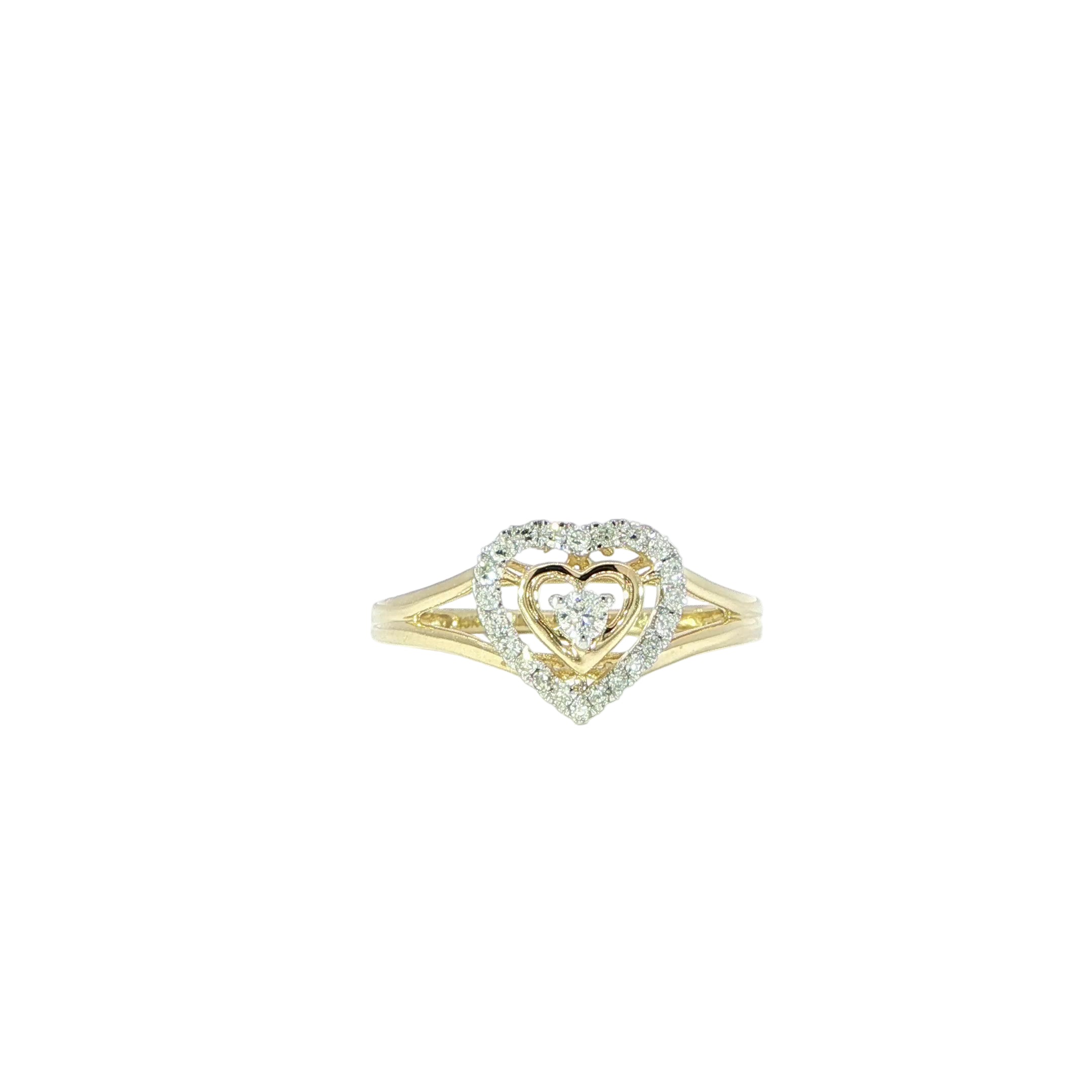 10K Heart Diamond Ring