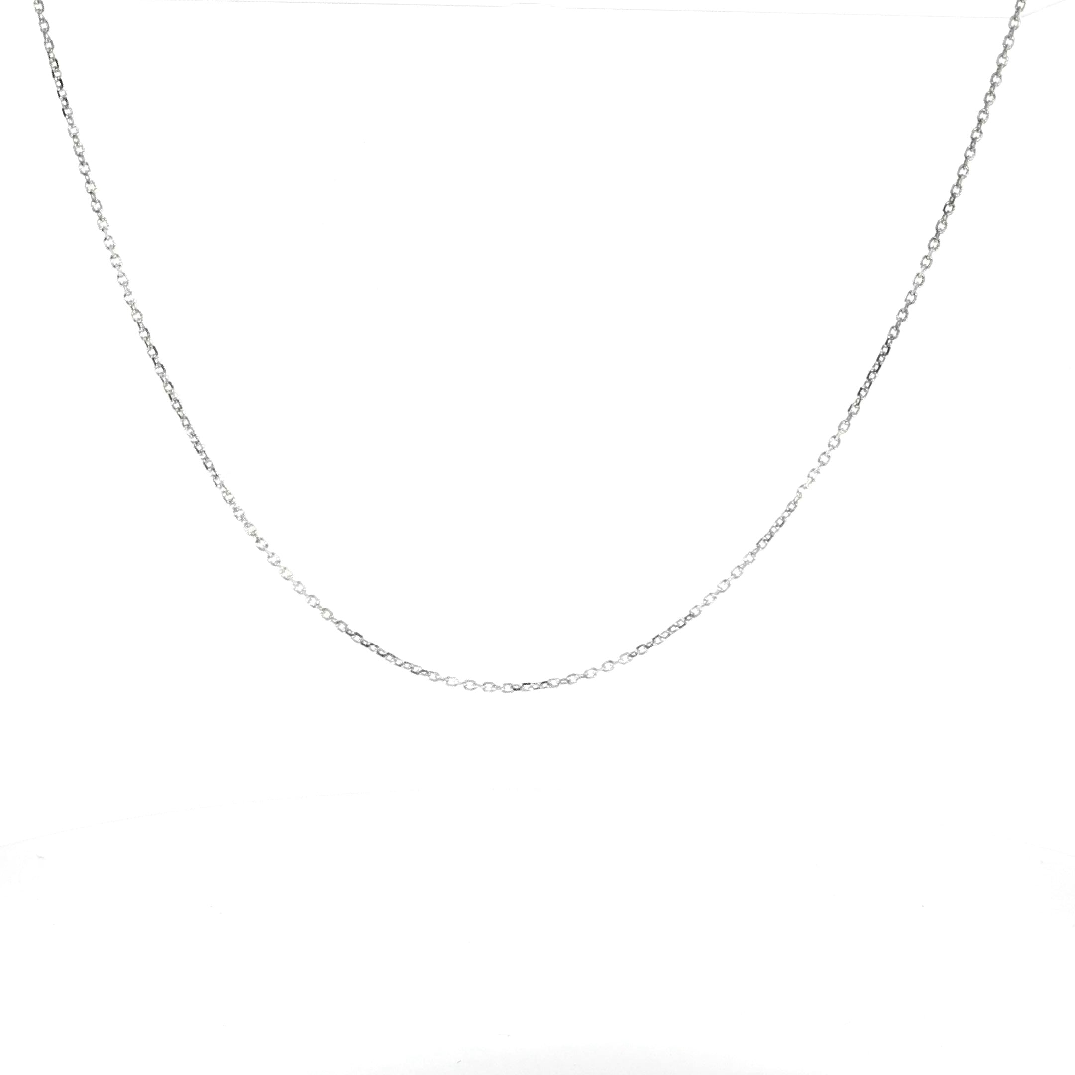 14K White Gold Cable Chain - 1.1MM