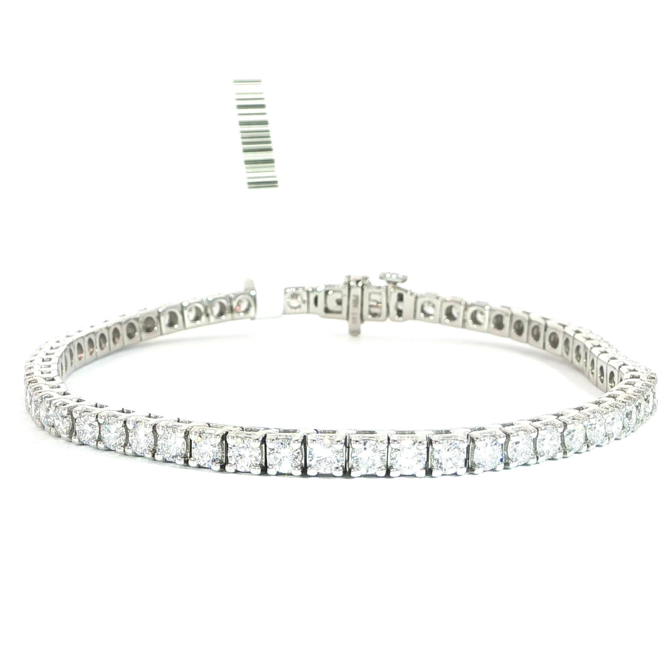 14K White Gold Tennis Bracelet – 4 Carats