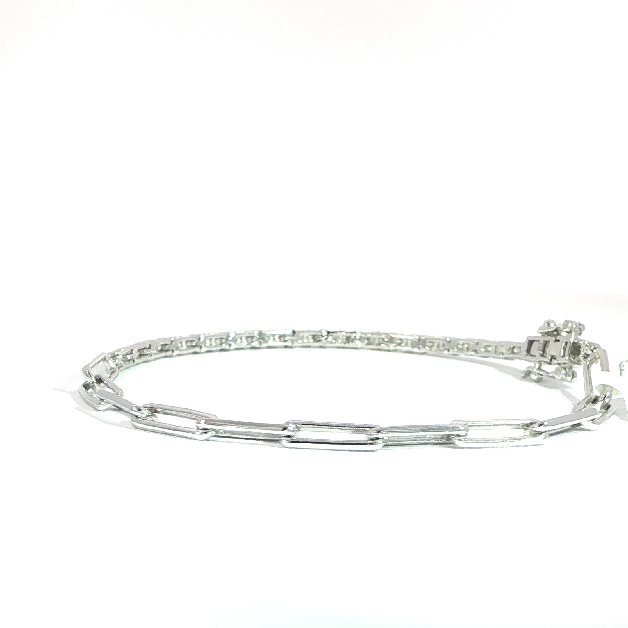 14K White Gold Diamond Link Bracelet – 1.18 Carat