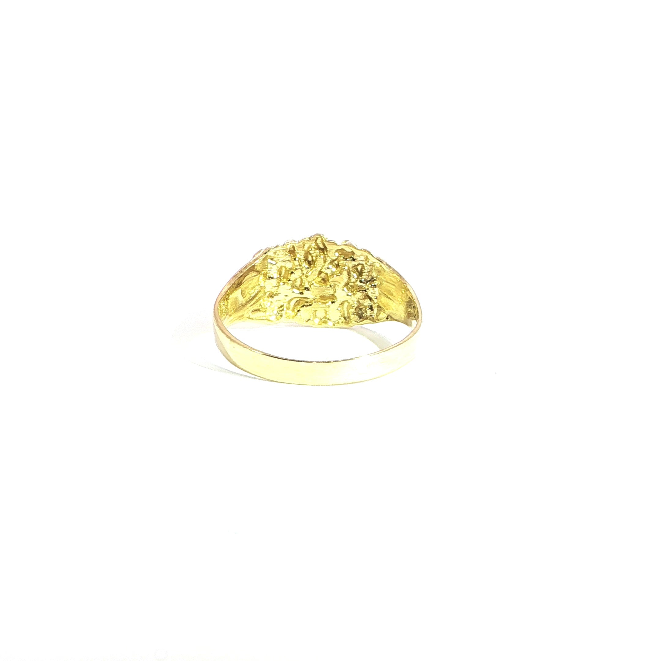 Back view classic gold nugget ring