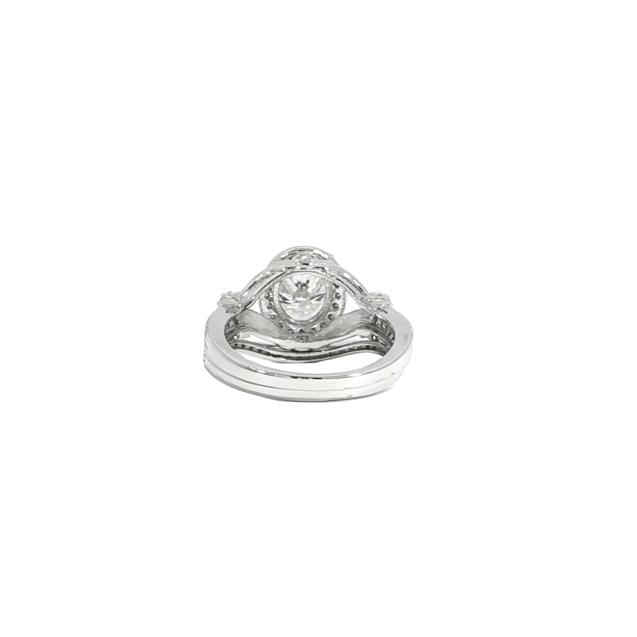 Luxury VVS moissanite oval wedding set in sterling silver
