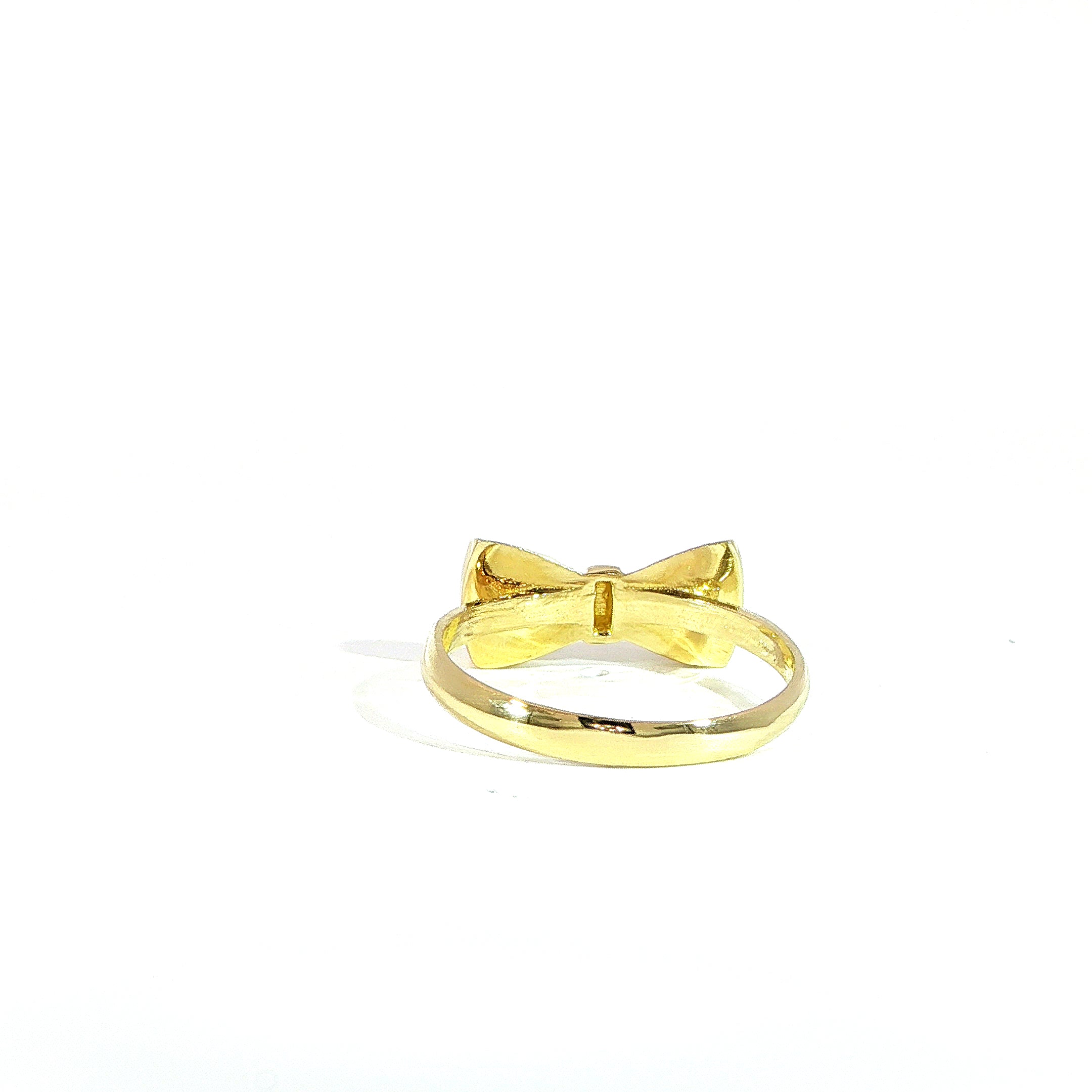 Stackable gold bow ring design