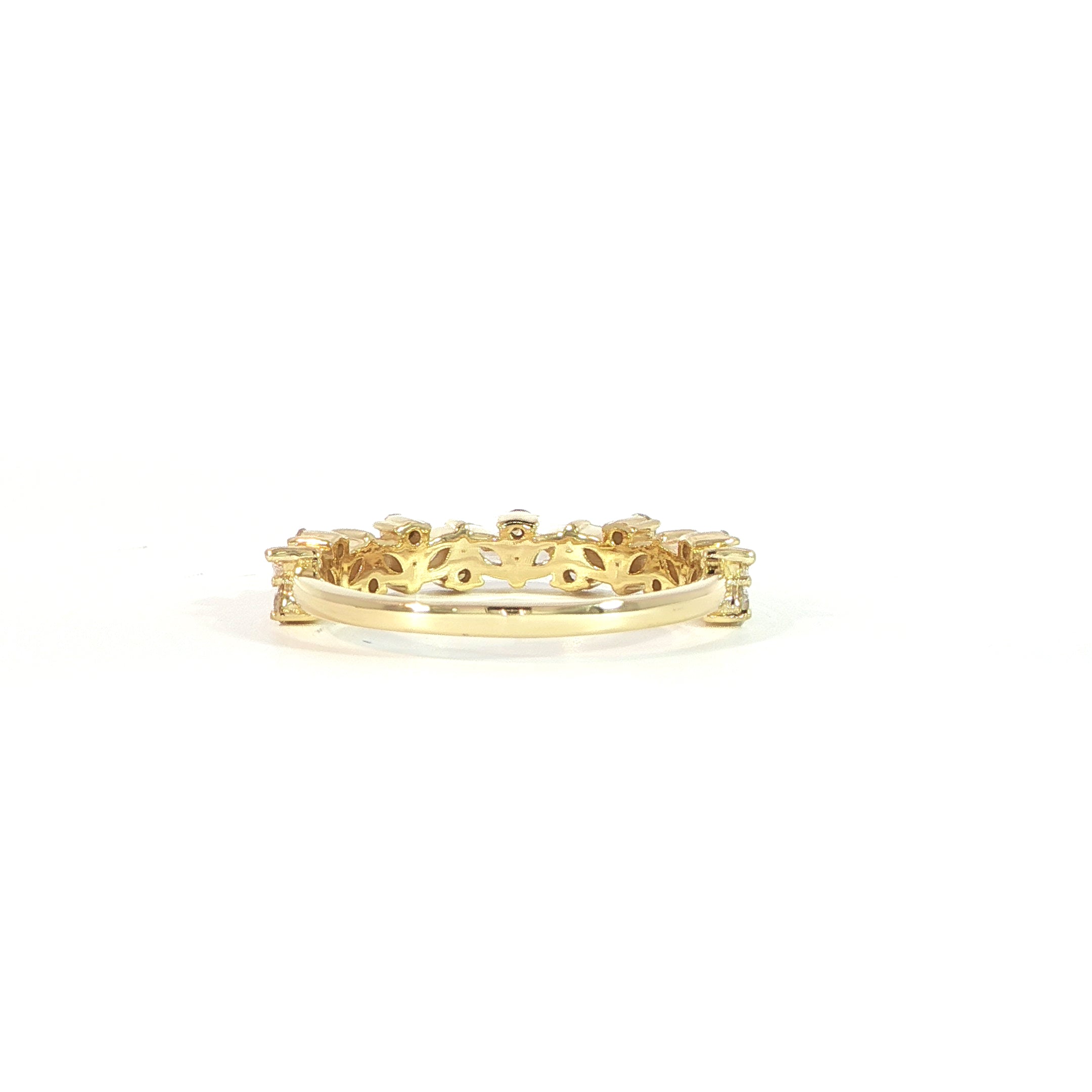 Mixed diamond shape band with marquise and round diamonds back view