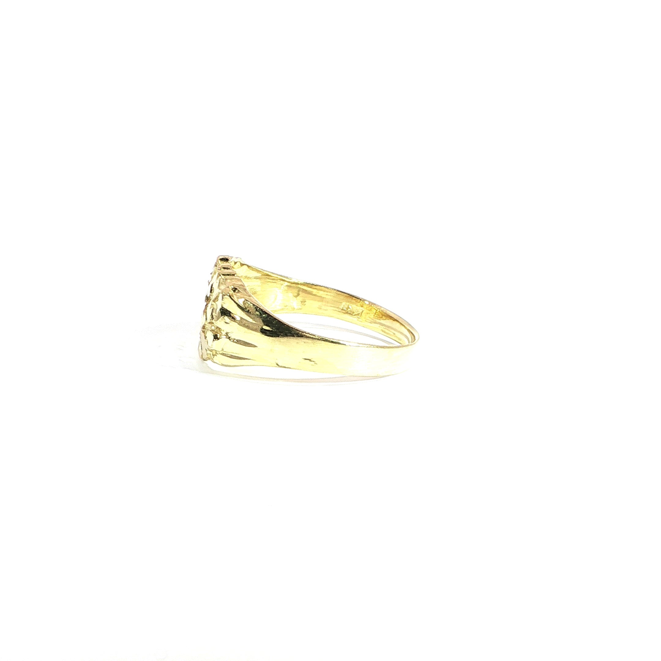 Side textured gold nugget ring