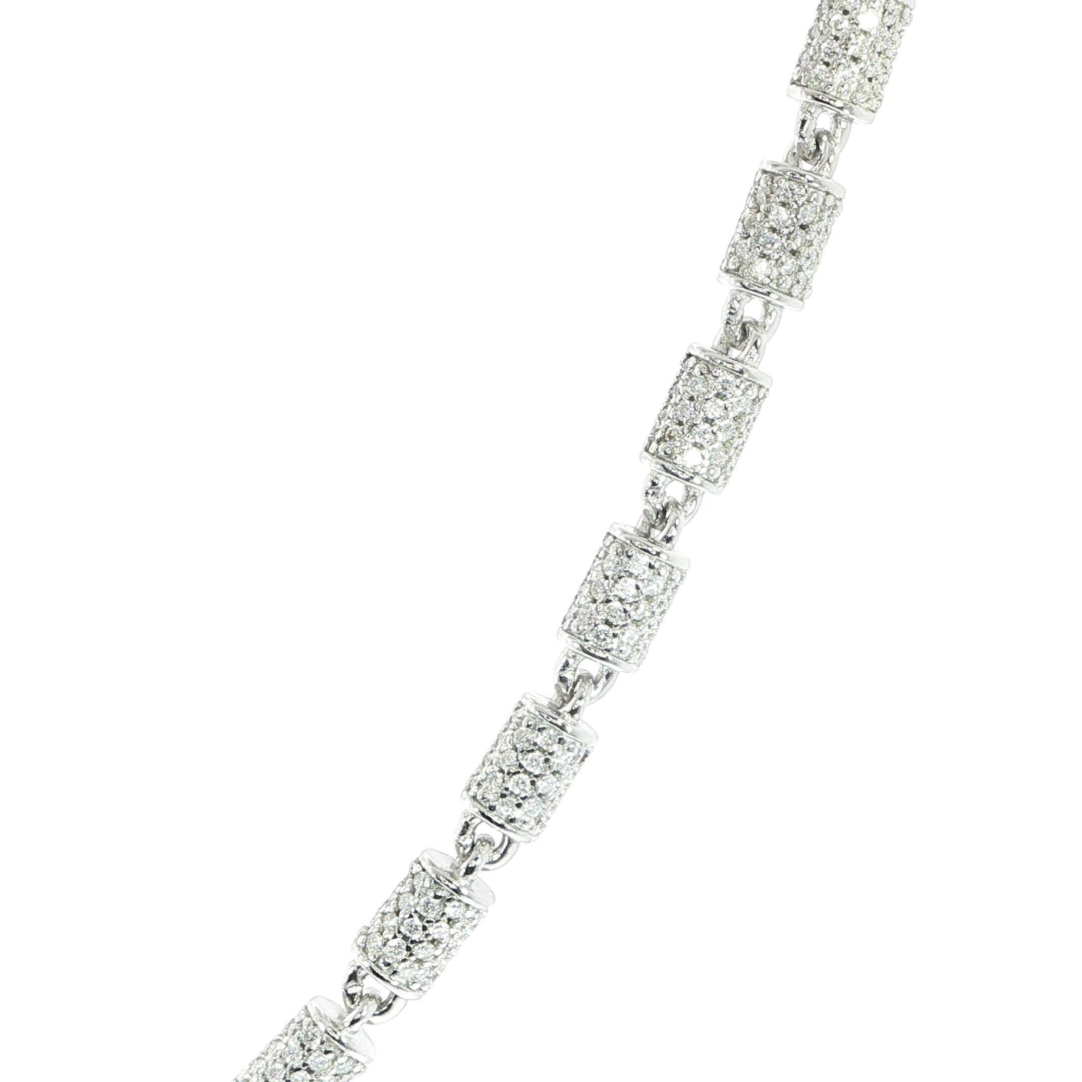 Sterling Silver Barrel Link Chain – VVS Moissanite - 5MM