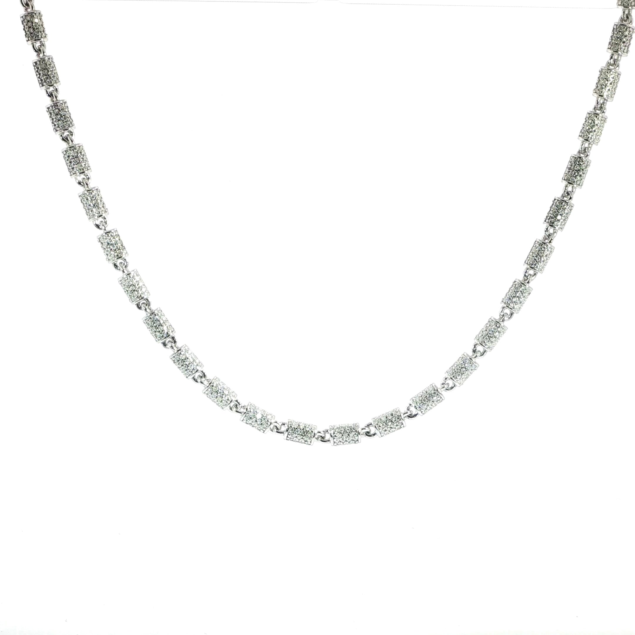 Sterling Silver Barrel Link Chain – VVS Moissanite - 5MM