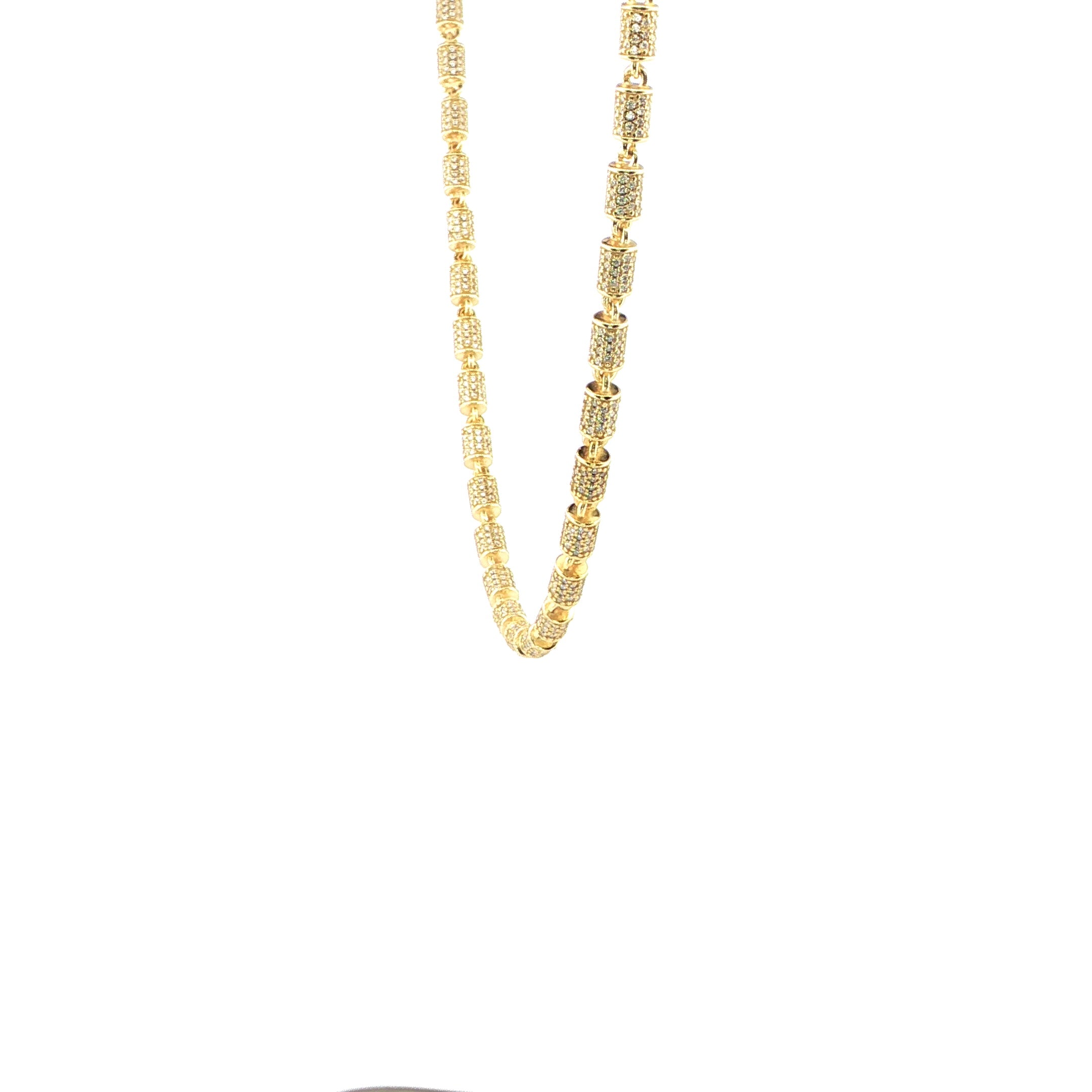 Sterling Silver Barrel Link Chain – VVS Moissanite - 5MM