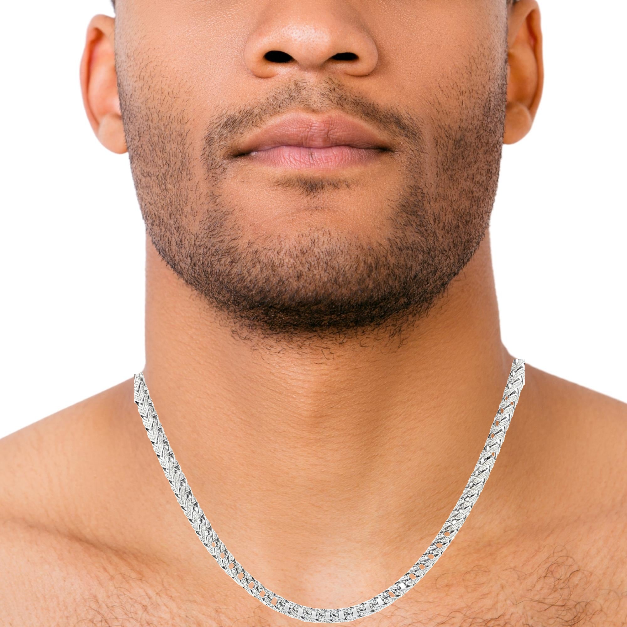 Sterling Silver Wheat Necklace – 6mm VVS Moissanite