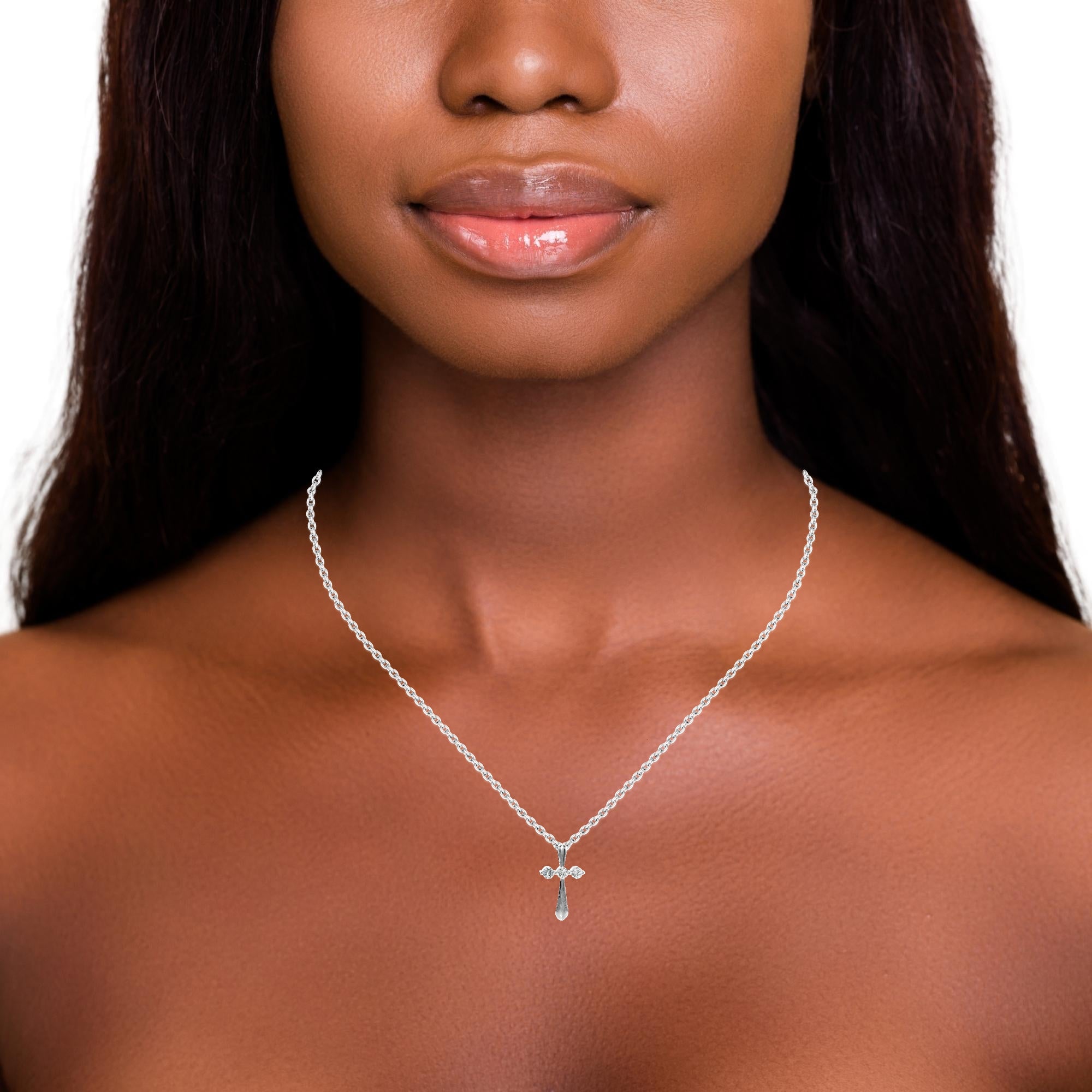 14K Diamond Cross Necklace