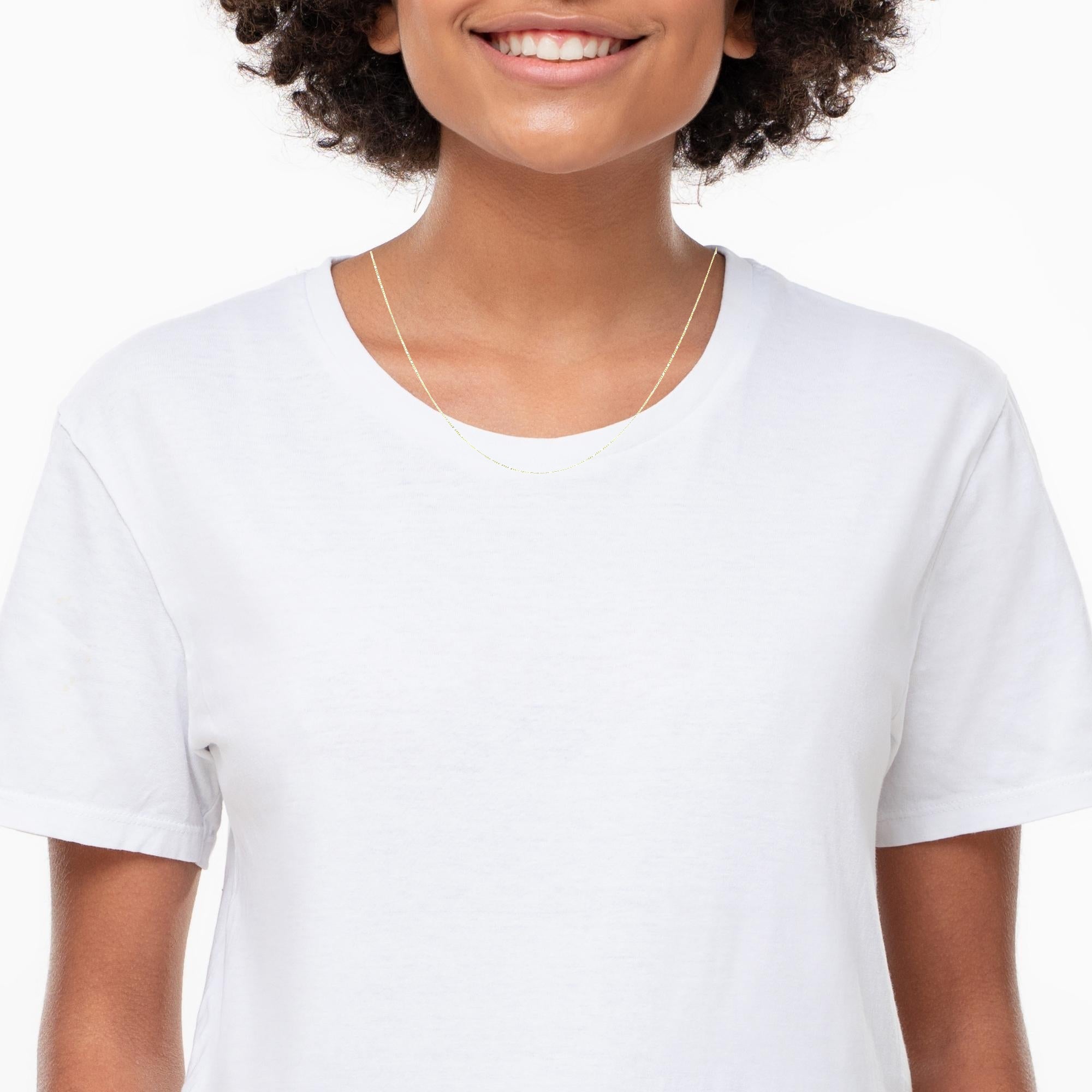 14K Solid Figaro Chain – 1MM