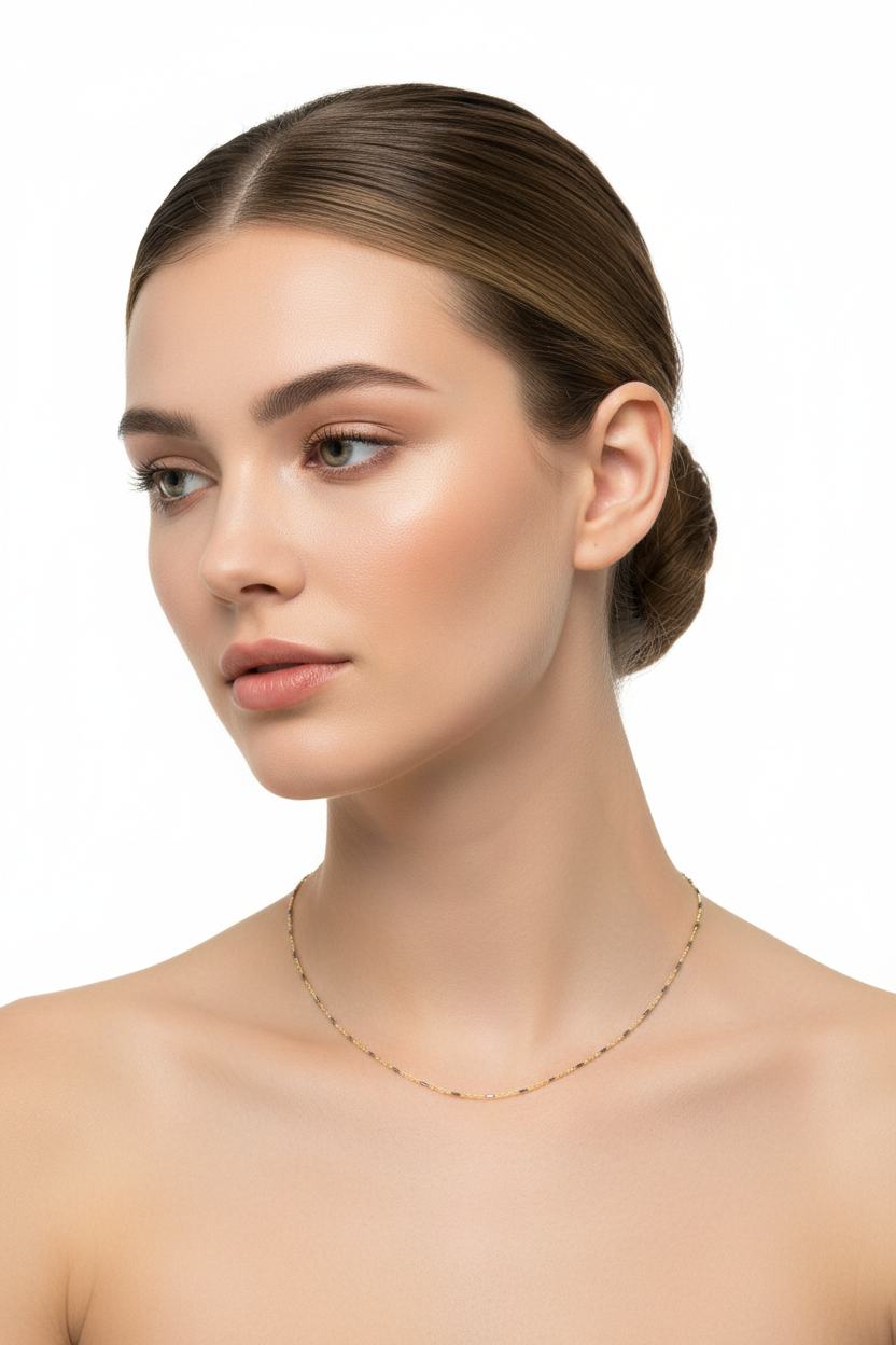 14K Two-Tone Gold Fancy Link Necklace - 1.4MM