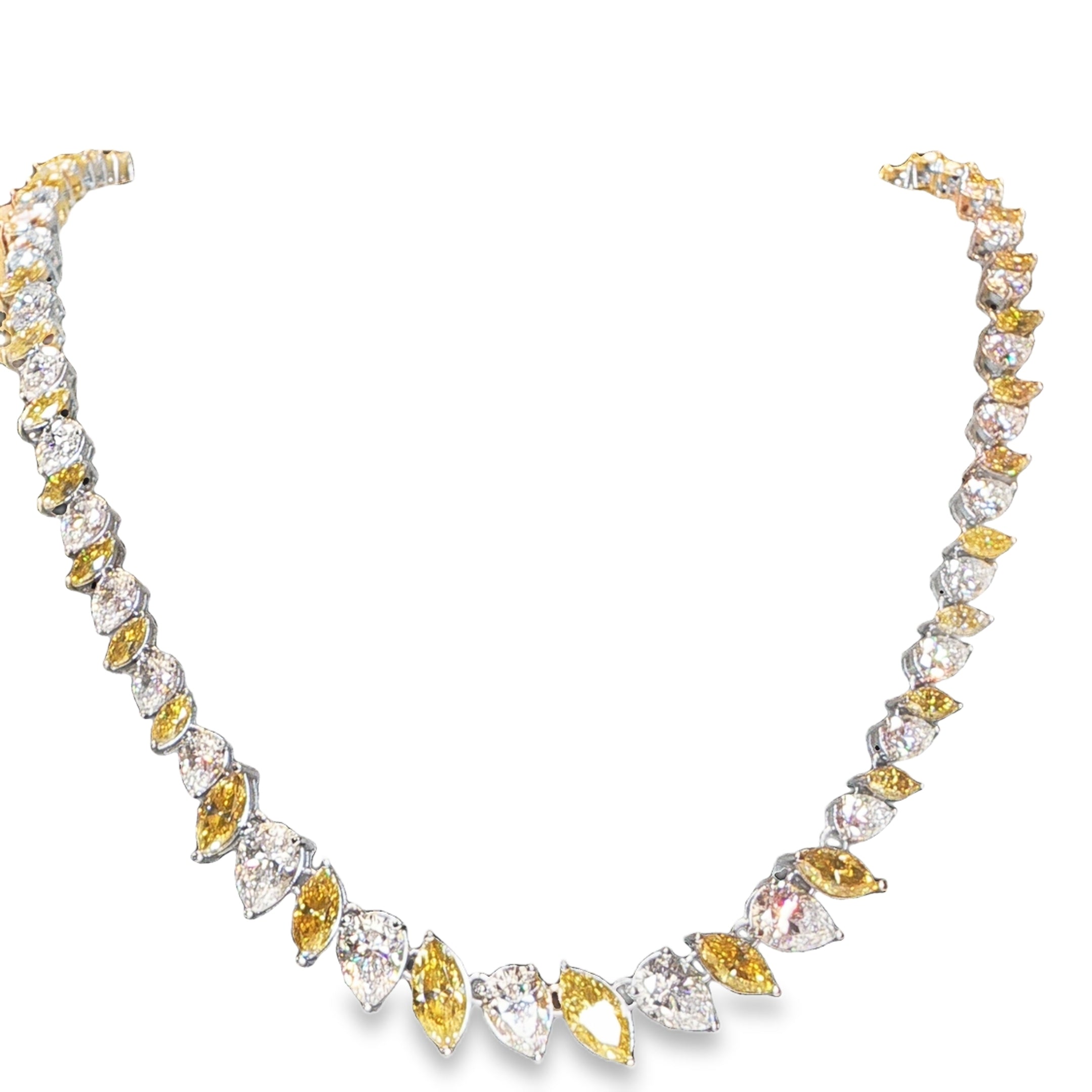 Sterling Silver Marquise & Pear Necklace - VVS Moissanite 73 CTW