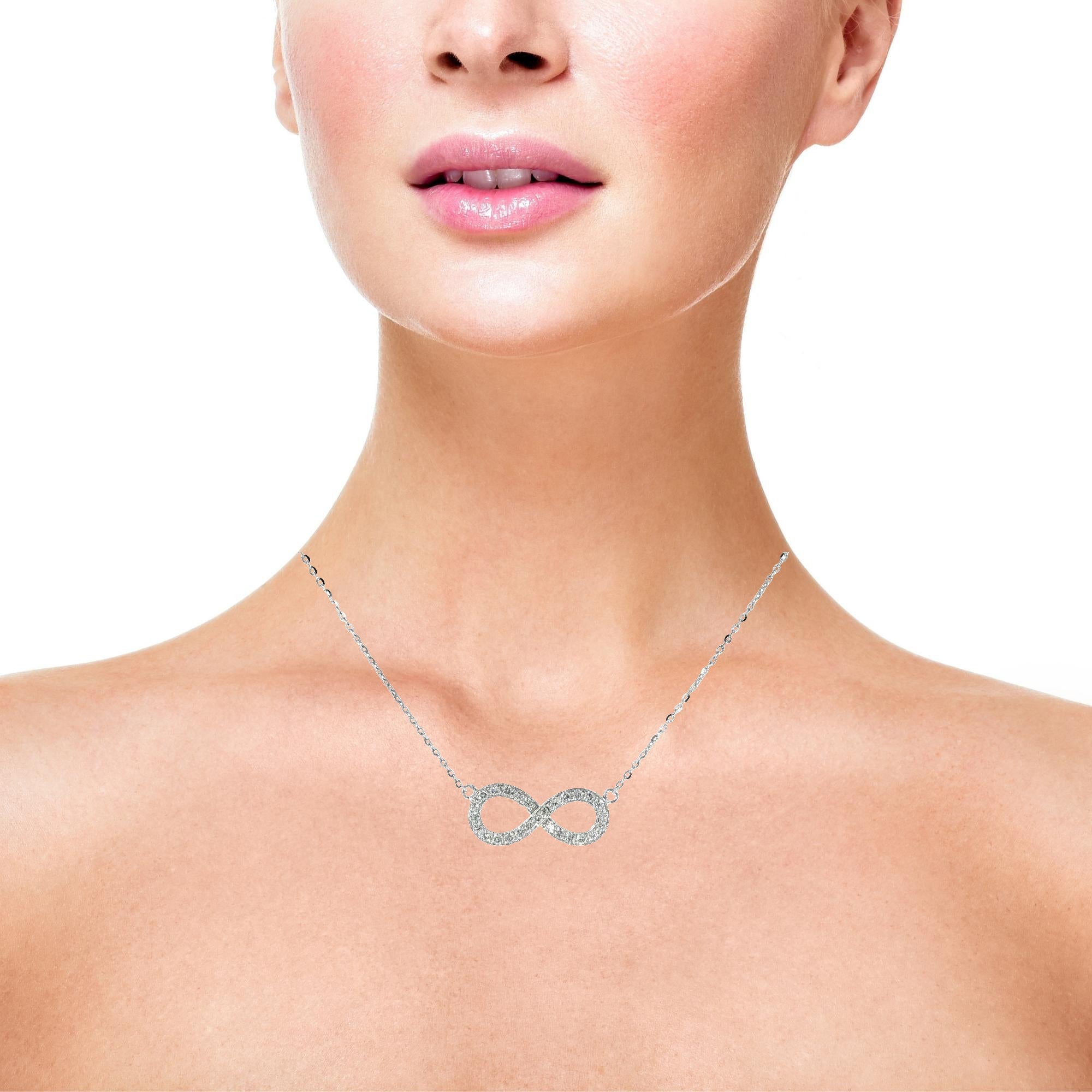 14K Diamond Infinity Necklace