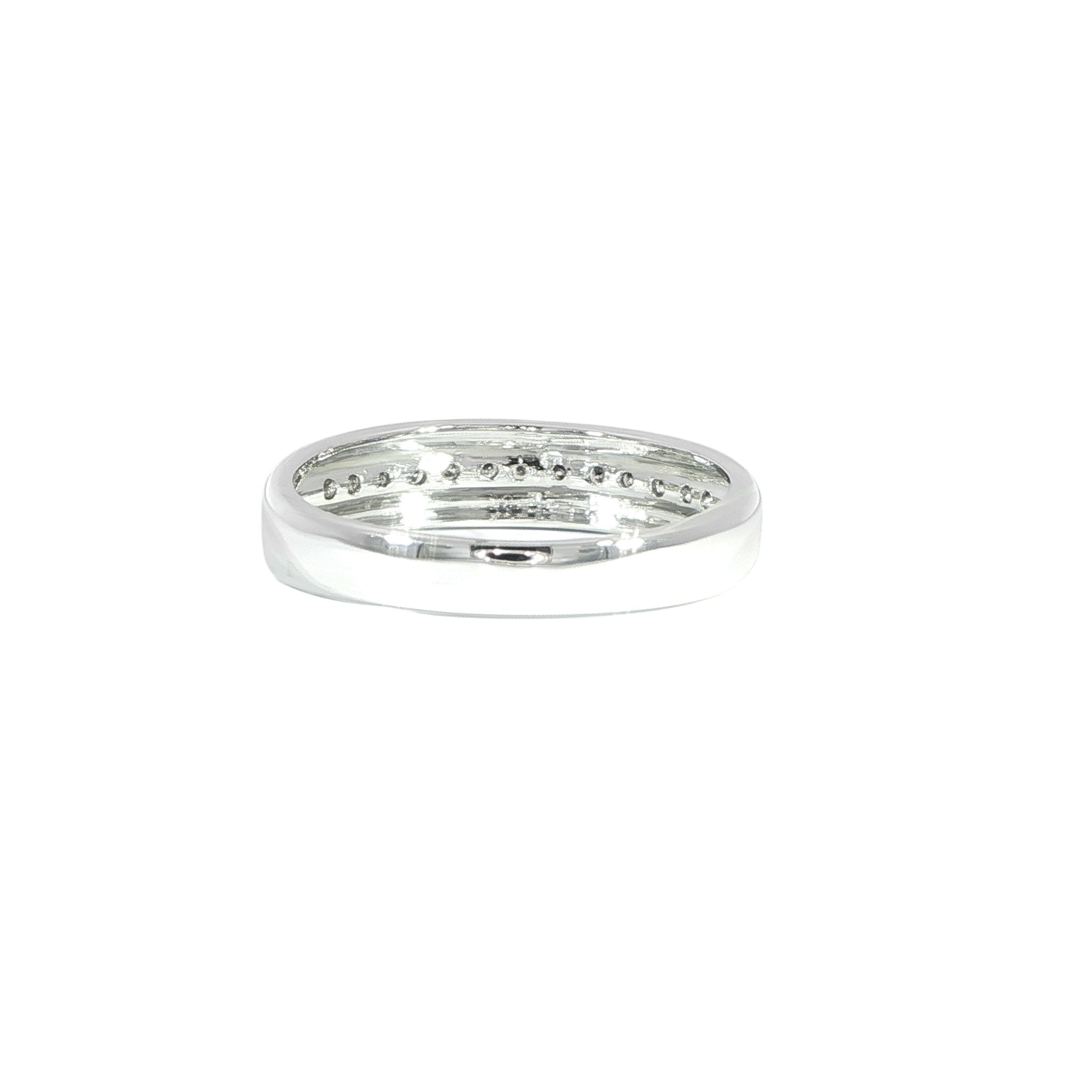Back view channel set diamond ring