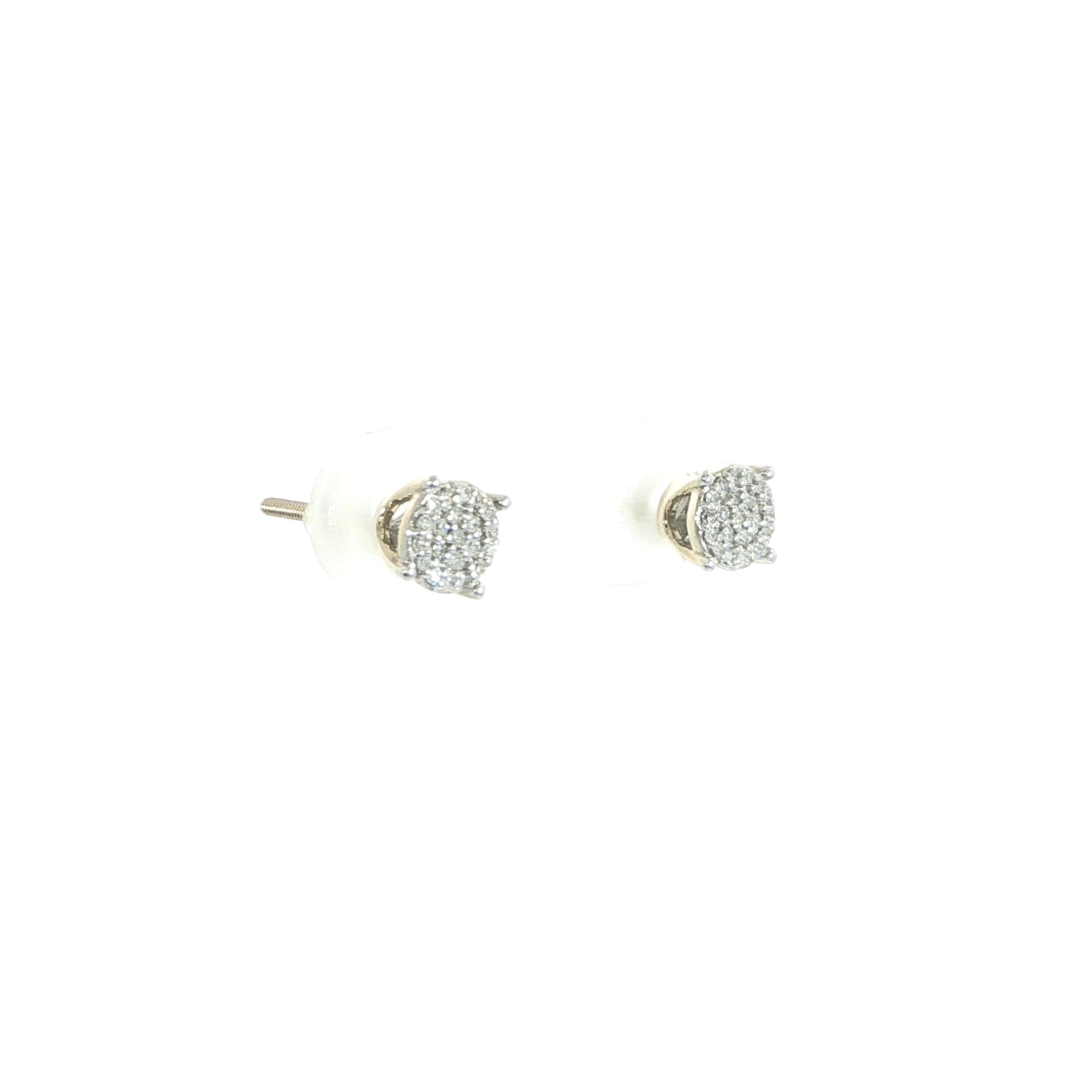 10K Diamond Cluster Stud Earrings -1