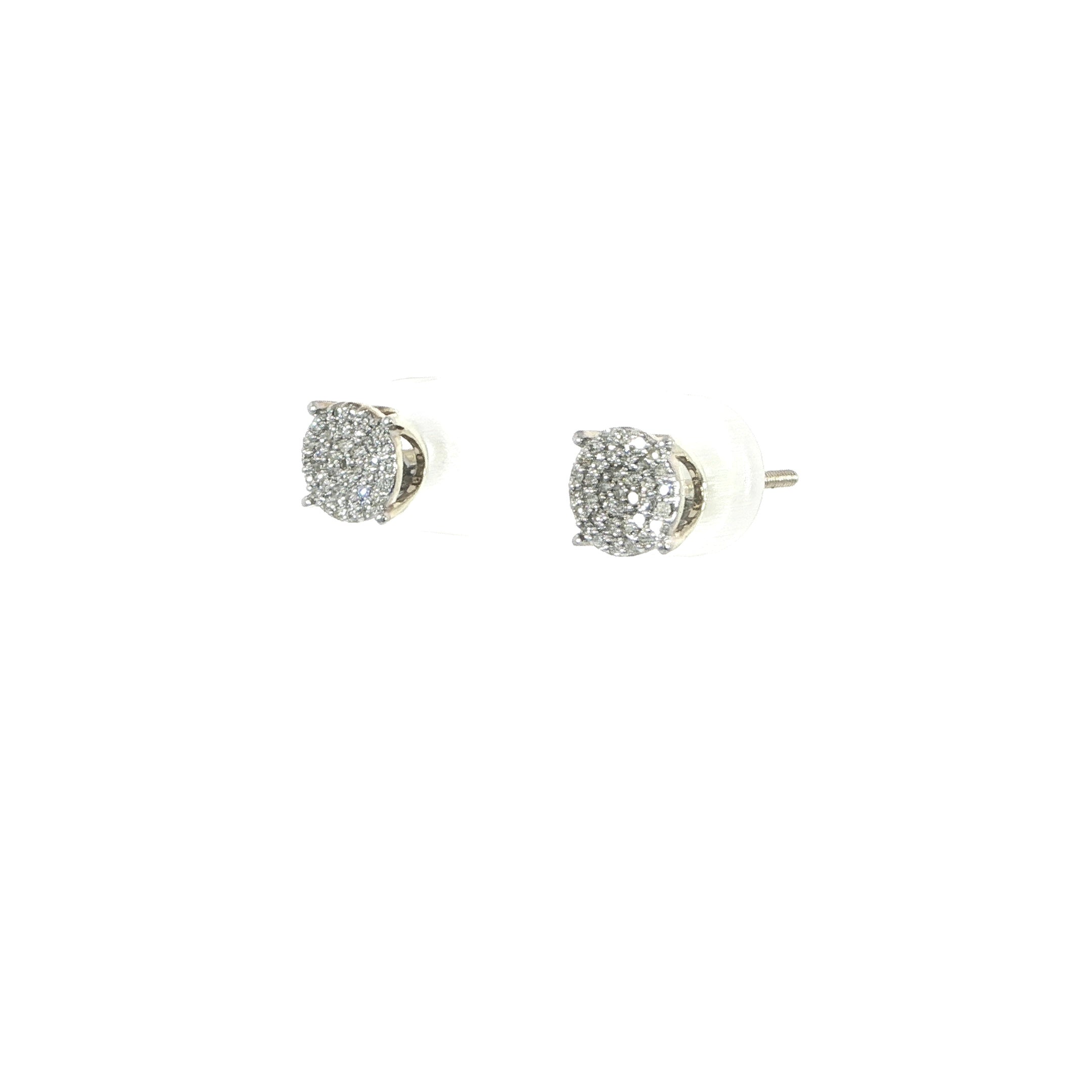10K Diamond Cluster Stud Earrings